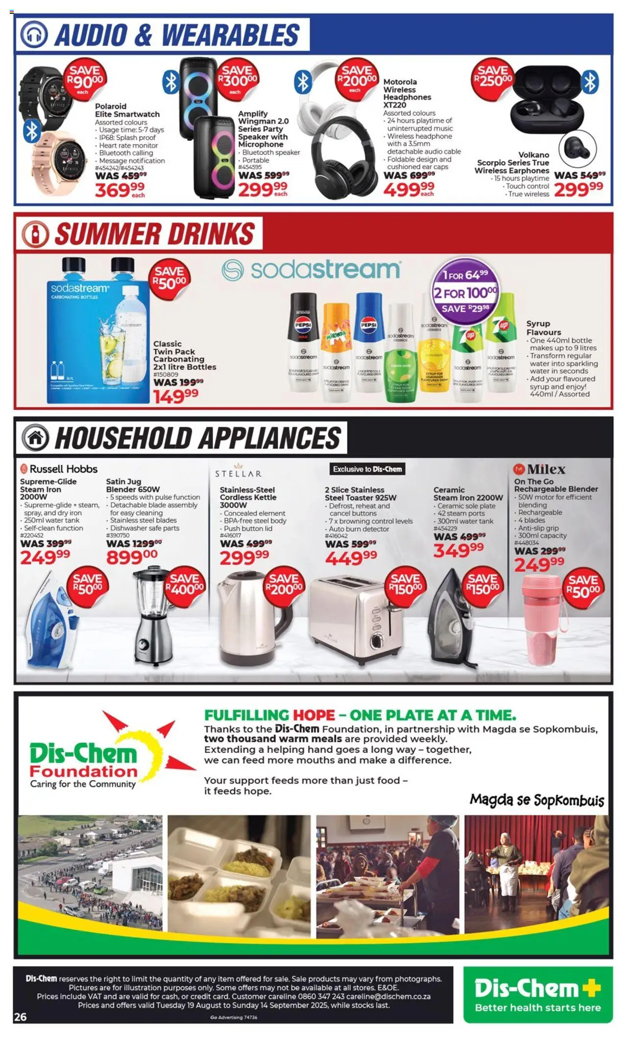 Dis-Chem Specials │ valid from 19.08.2025 | Page: 26 | Products: Tank, Plate, Smartwatch, Foundation