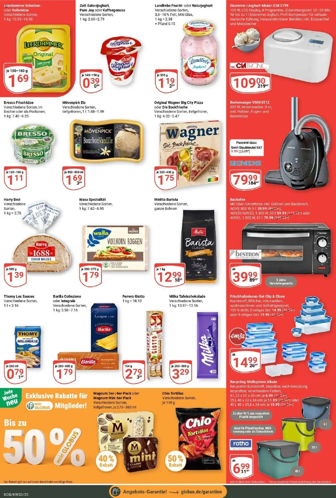 Globus prospekt Bobenheim-Roxheim	 - gültig ab dem 11.08.2025 | Seite: 7 | Produkte: Movenpick eis, Pizza, Reibekase, Eis