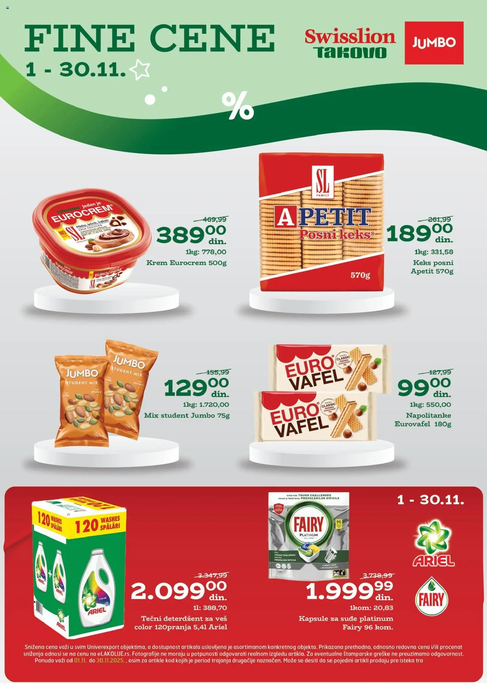 Univerexport katalog - važi od 27.10.2025 | Strana: 17 | Proizvode: Deterdžent, Tečni deterdžent, Eurocrem, Napolitanke