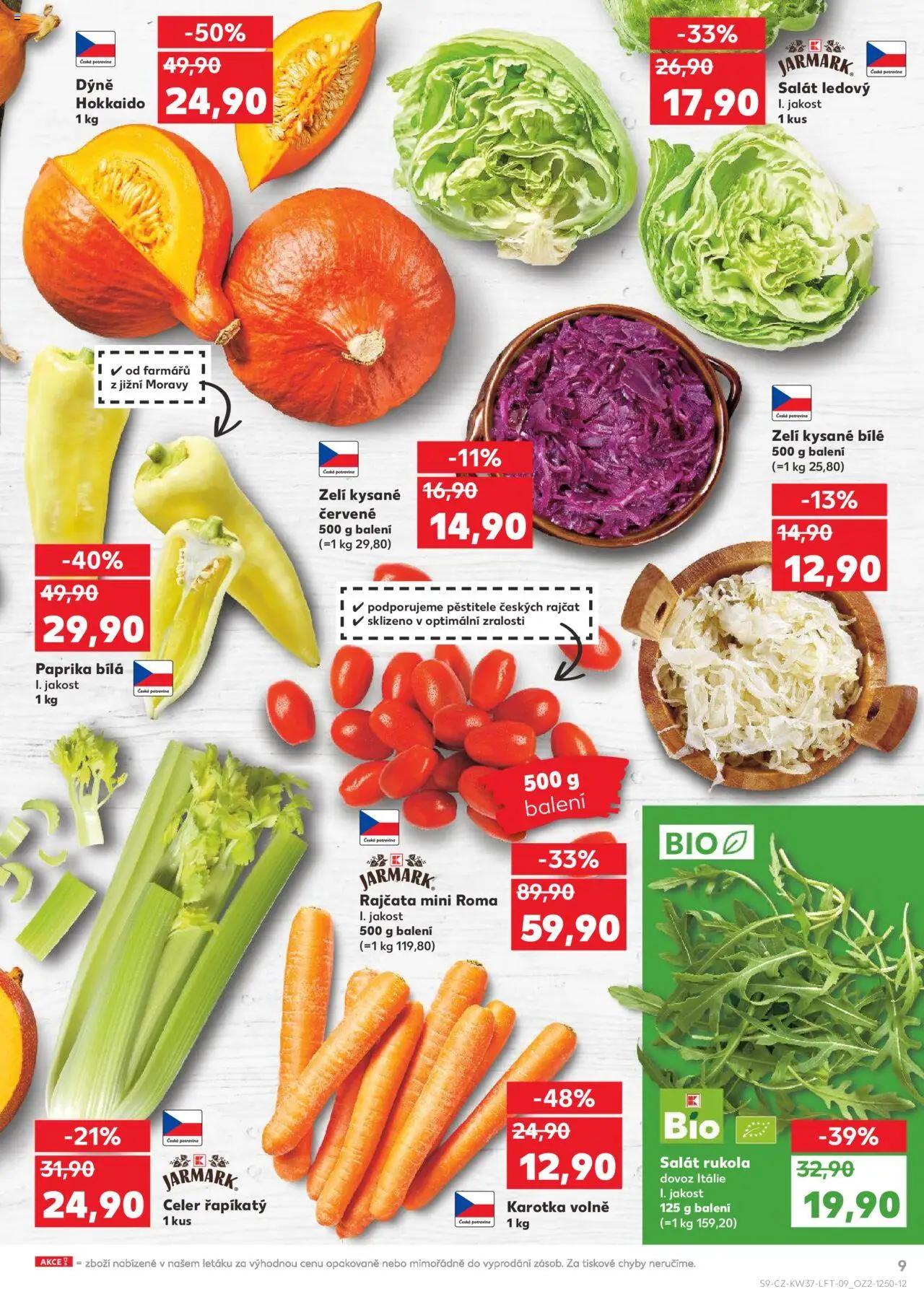 Kaufland leták od 10.09.2025 | Strana: 9 | Produkty: Paprika, Rukola, Dýně, Celer