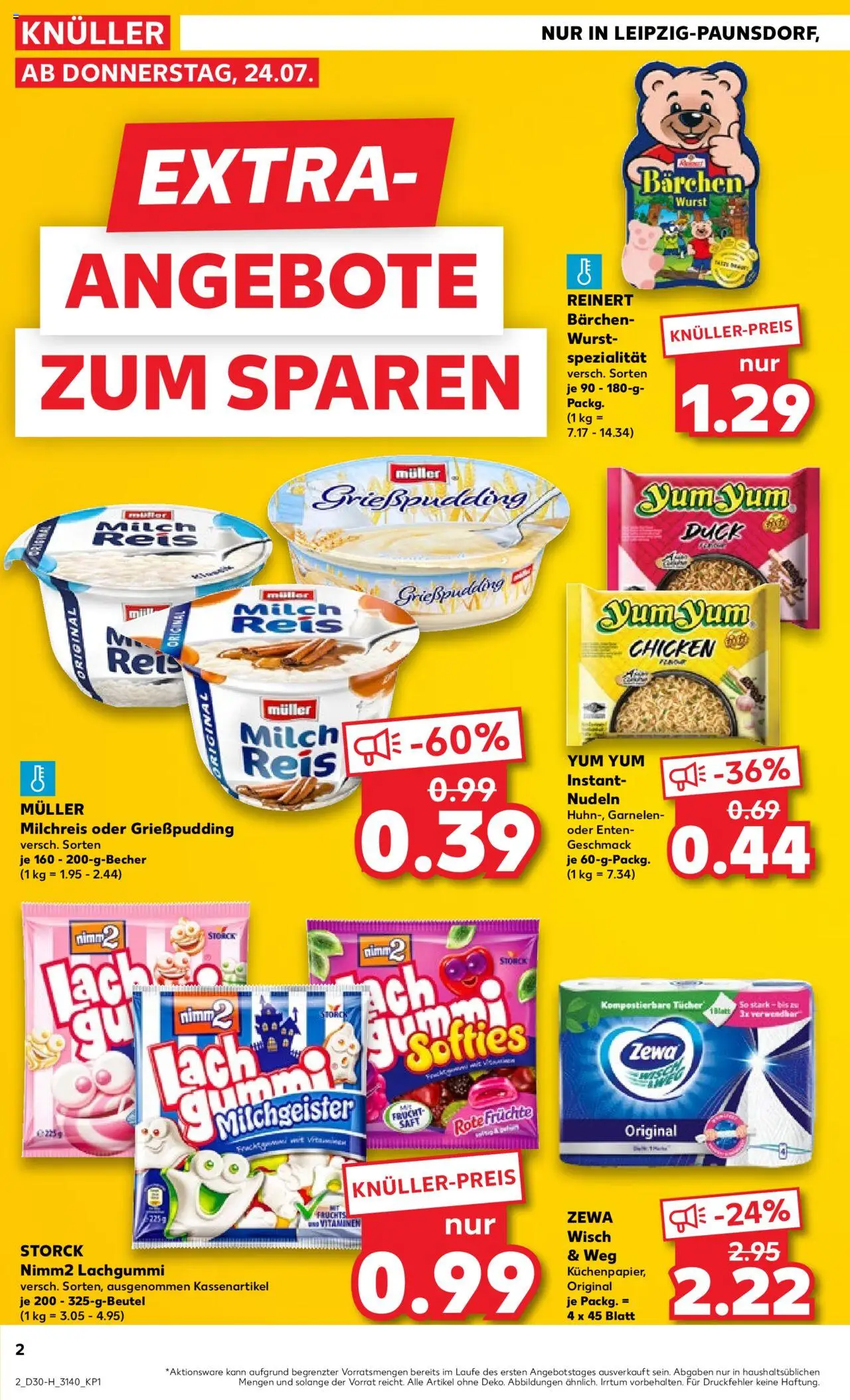 Kaufland prospekt Leipzig	 - gültig ab dem 24.07.2025 | Seite: 2 | Produkte: Zewa, Wurst, Reis, Nudeln