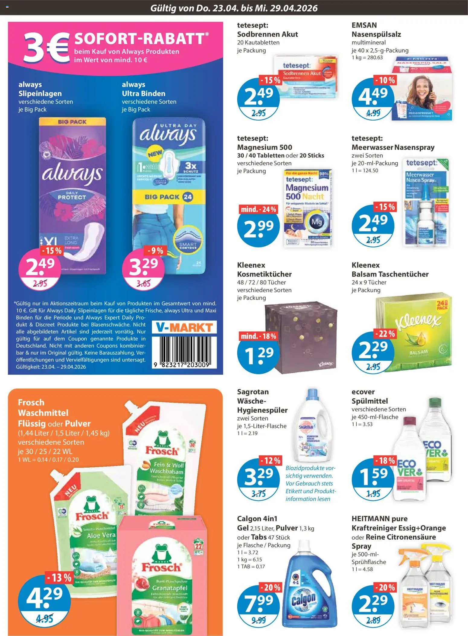 V-Markt Schwaben / Oberbayern – gültig ab 23.04.2026 | Seite: 12 | Produkte: Granatapfel, Waschmittel