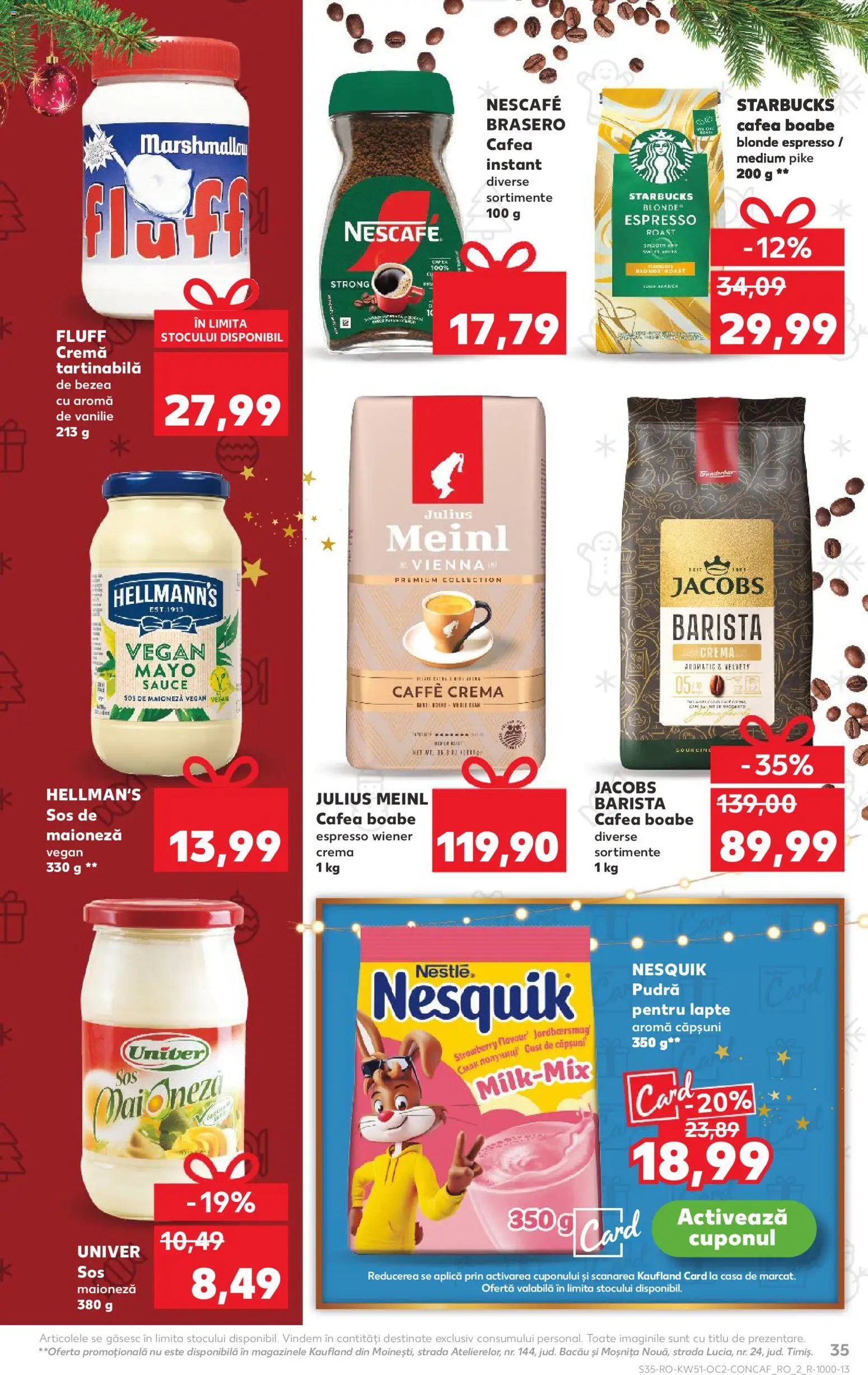 Kaufland RO akciós ujság - amely érvényes a következő dátumtól: 17.12.2025 | Oldal: 35 | Termékek: Nescafé, Nesquik, Vegán