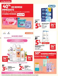 Auchan - Des prix aussi bas, c'est le top dans votre super - Voorbeeld van een folder van Auchan, geldig van 14.10.2025 | Pagina: 24 | Producten: NOS, Panty, Crème, Deodorant