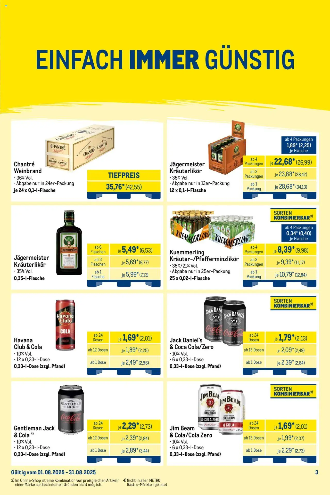 Metro Wochen-Angebote Händler - gültig ab dem 18.08.2025 | Seite: 10 | Produkte: Cola, Jägermeister, Chantré, Bourbon