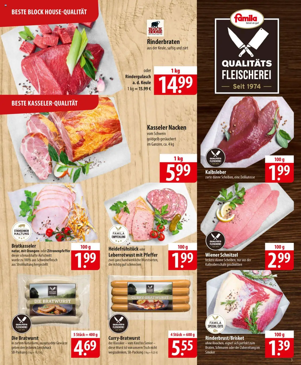 Famila Prospekt 	 – gültig ab 06.10.2025 | Seite: 3 | Produkte: Rinderbraten, Orangen, Pfeffer, Wurst