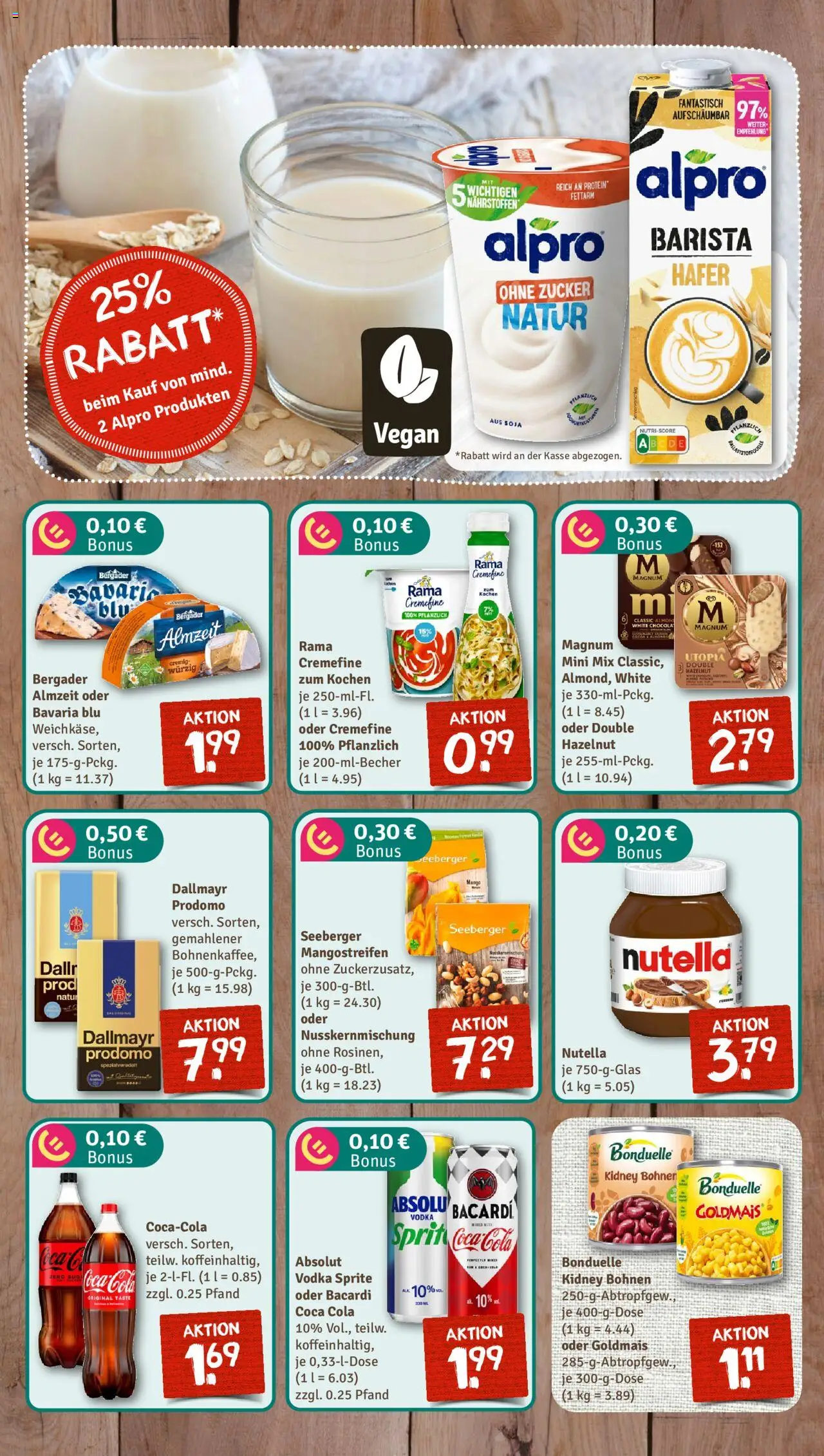 Nahkauf Prospekt – gültig ab 14.09.2025 | Seite: 2 | Produkte: Bacardi, Rama, Nutella, Alpro