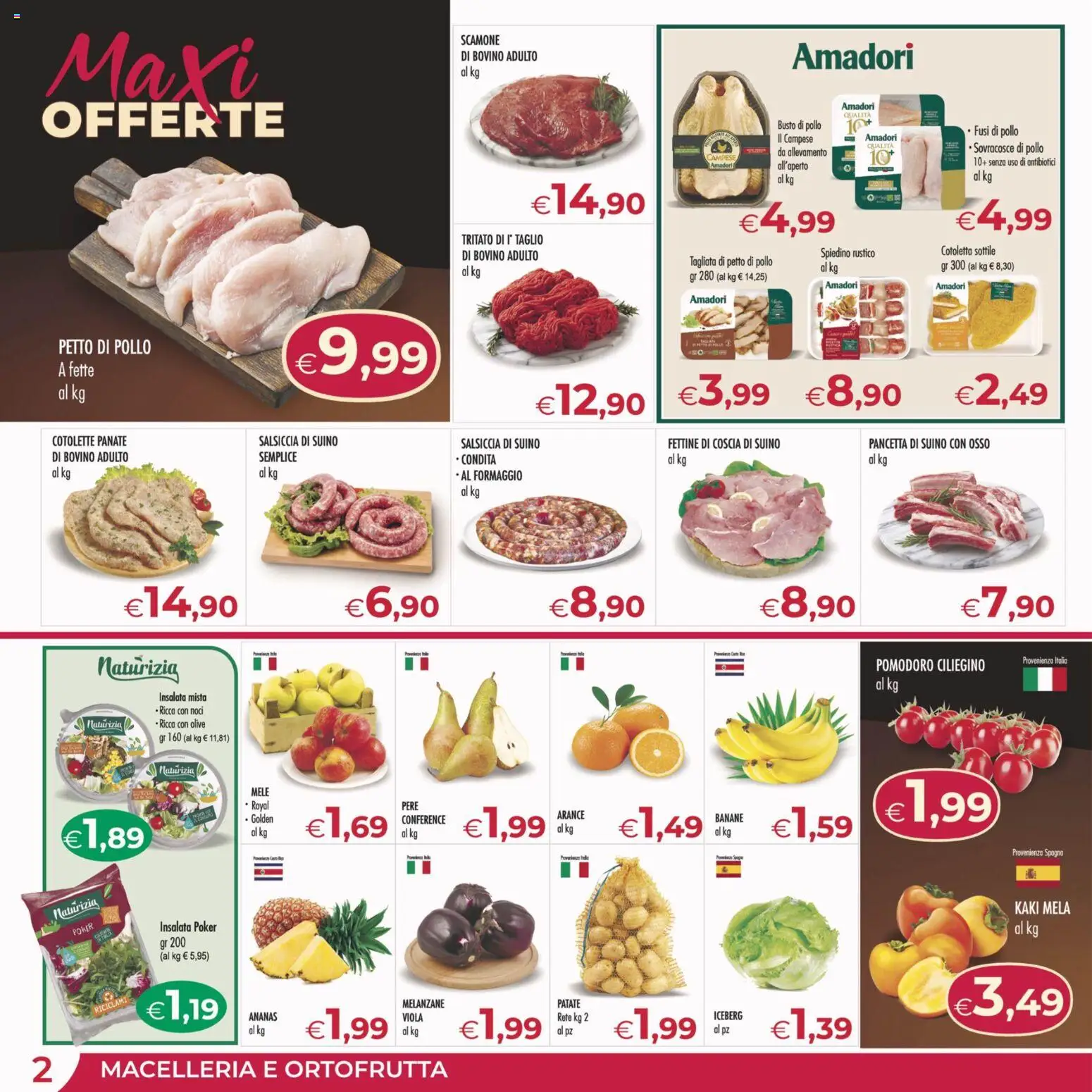 Volantino MerSi Supermercati del 05.11.2025 | Pagina: 2 | Prodotti: Pollo, Mele, Formaggio, Noci