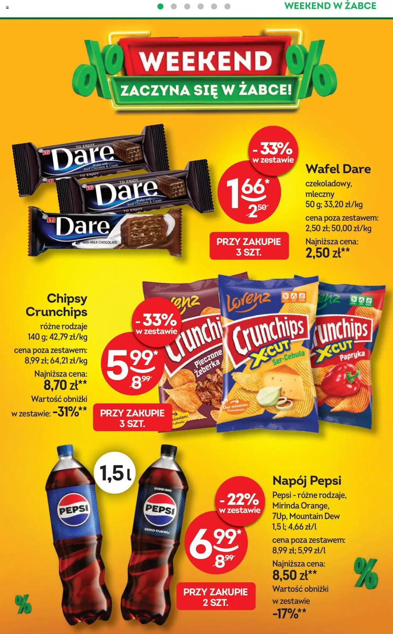 Żabka Gazetka - Weekendowe promocje od 03.10.2025 | Strona: 2 | Produkty: Chipsy, Pepsi, Papryka