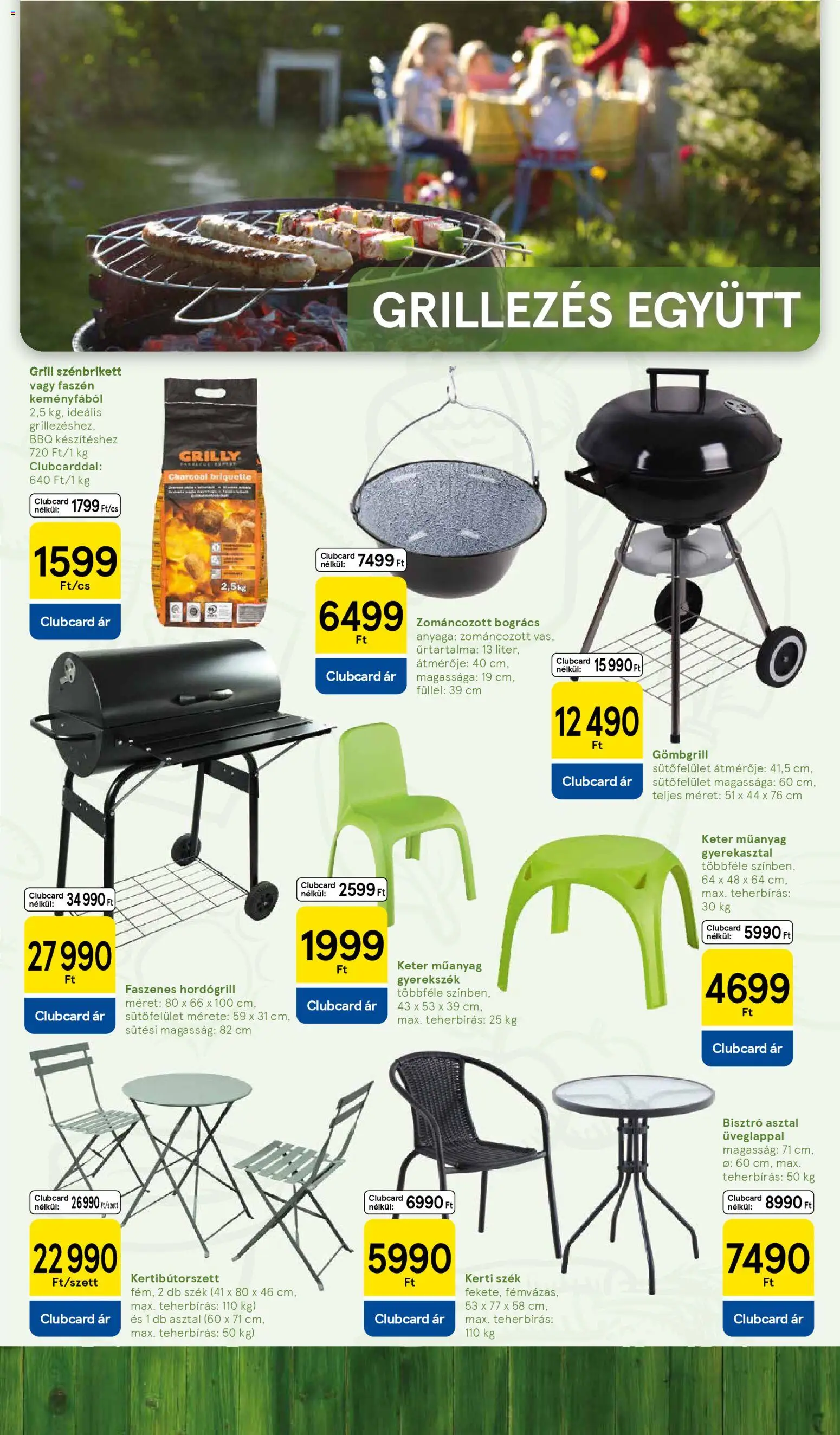 Tesco akciós ujság - amely érvényes a következő dátumtól: 04.03.2026 | Oldal: 11 | Termékek: Grill, Kerti szék, Asztal, Szék