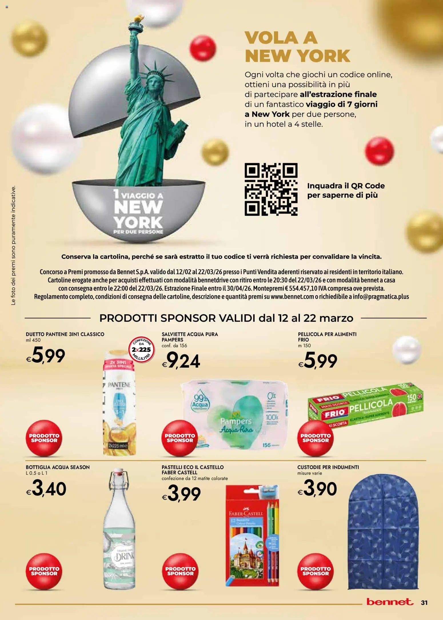 Volantino bennet del 12.03.2026 | Pagina: 31 | Prodotti: Pampers, Pellicola, Matite colorate, Bottiglia