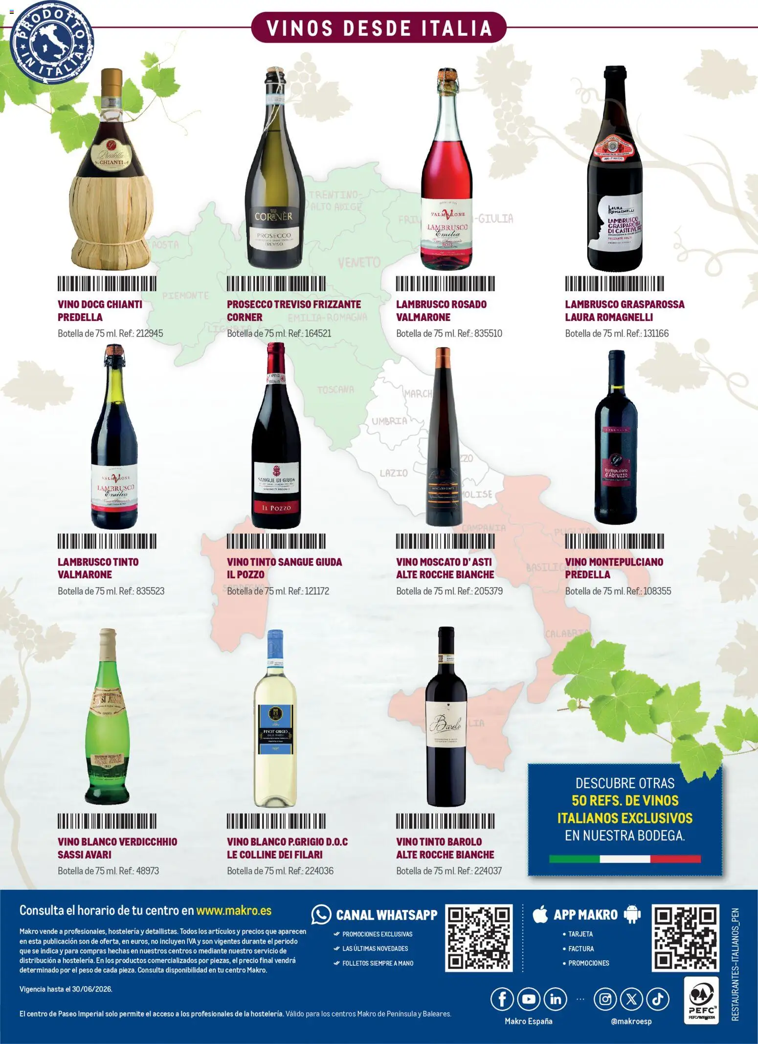 Makro Restaurantes italianos Península │ válido desde el 27.03.2026 | Página: 24 | Productos: Vino, Peso