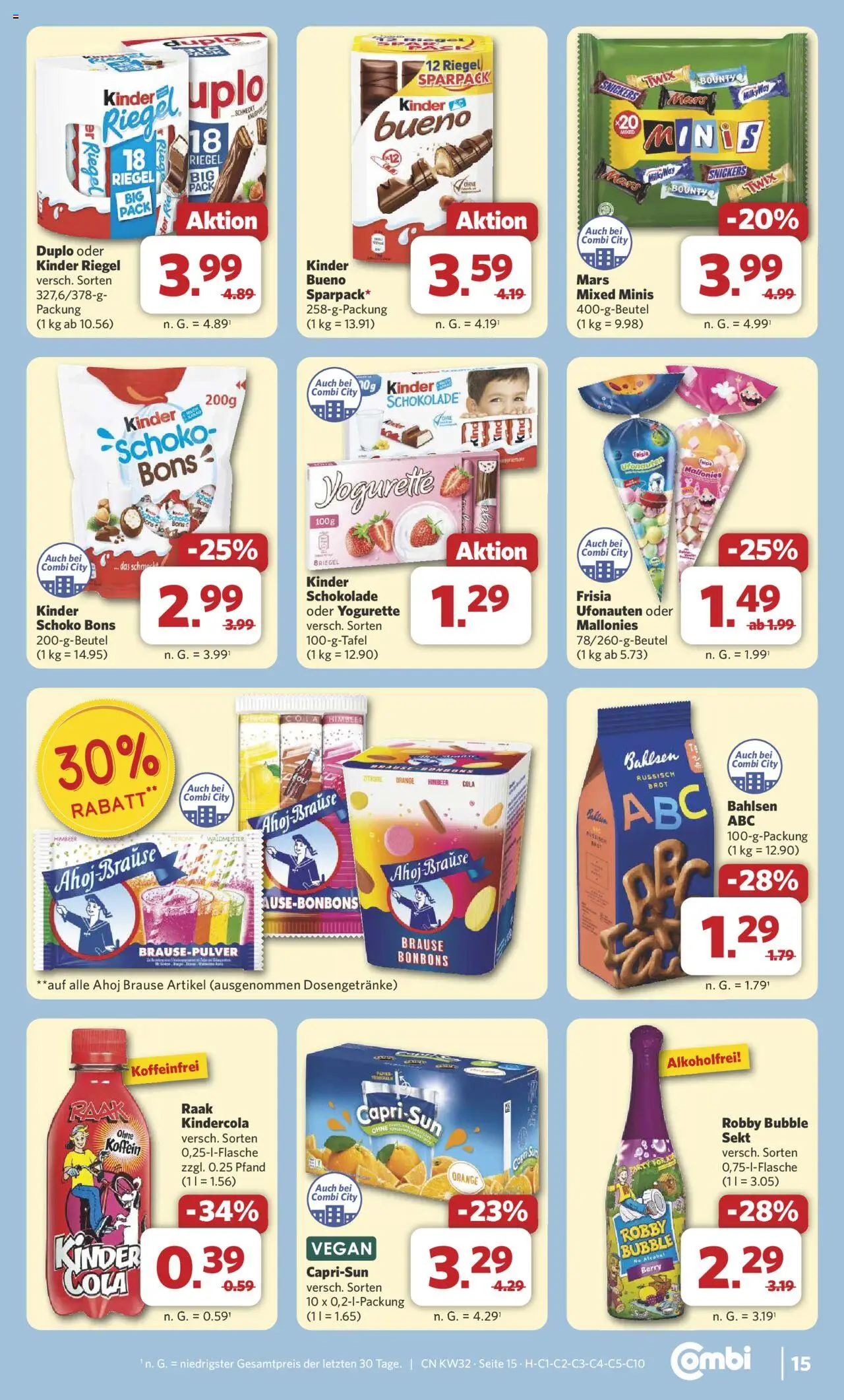 Combi Prospekt 	 - gültig ab dem 03.08.2025 | Seite: 17 | Produkte: Cola, Yogurette, Snickers, Mars