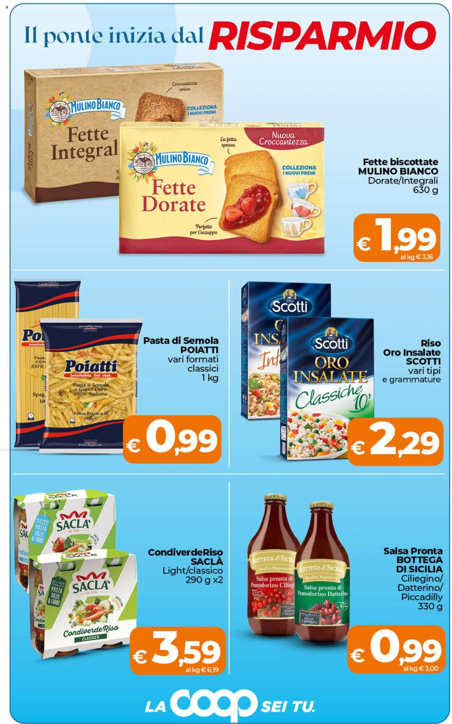 Volantino Ipercoop del 28.04.2026 | Pagina: 5 | Prodotti: Riso, Fette biscottate, Penne, Farro