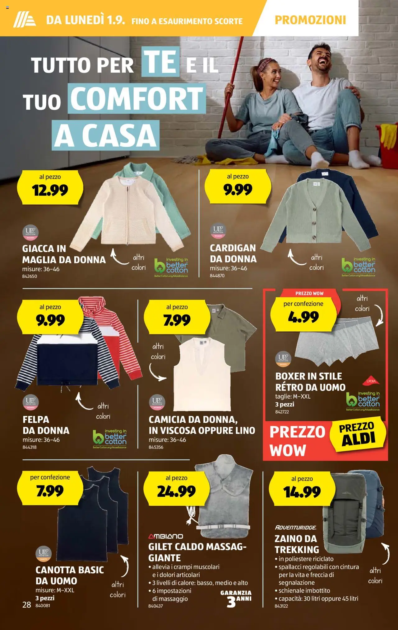 Aldi Volantino ab 28.08.2025 | Seite: 28 | Produkte: Cardigan, Boxer