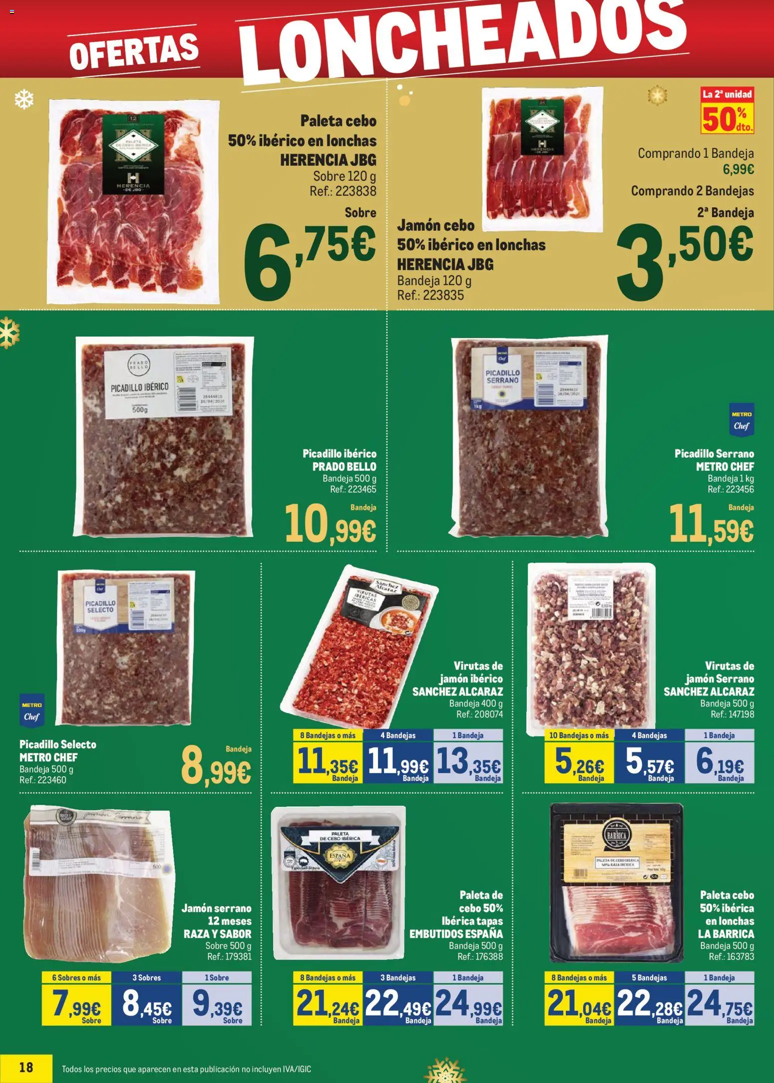 Makro - Precios Especial Sur 2 │ válido desde el 09.12.2025 | Página: 18 | Productos: Jamón serrano, Jamón ibérico, Νυχτικό, Bandeja
