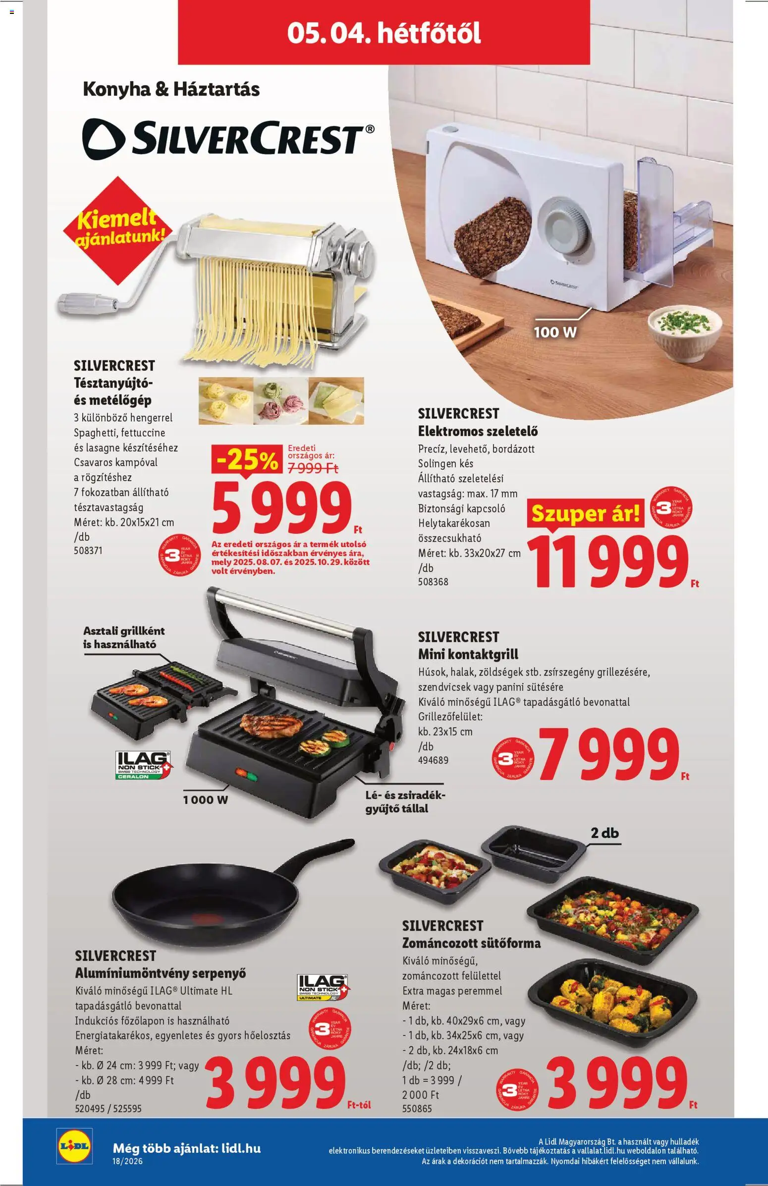 Lidl akciós ujság - amely érvényes a következő dátumtól: 30.04.2026 | Oldal: 24 | Termékek: Sütőforma, Szeletelő, Serpenyő, Kés