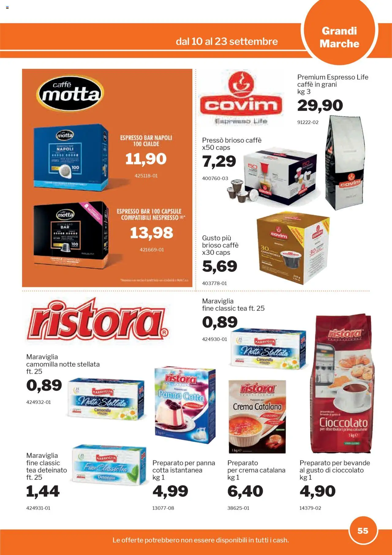 Volantino Sogegross del 10.09.2025 | Pagina: 55 | Prodotti: Crema, Cioccolato, Panna, Caffè in grani
