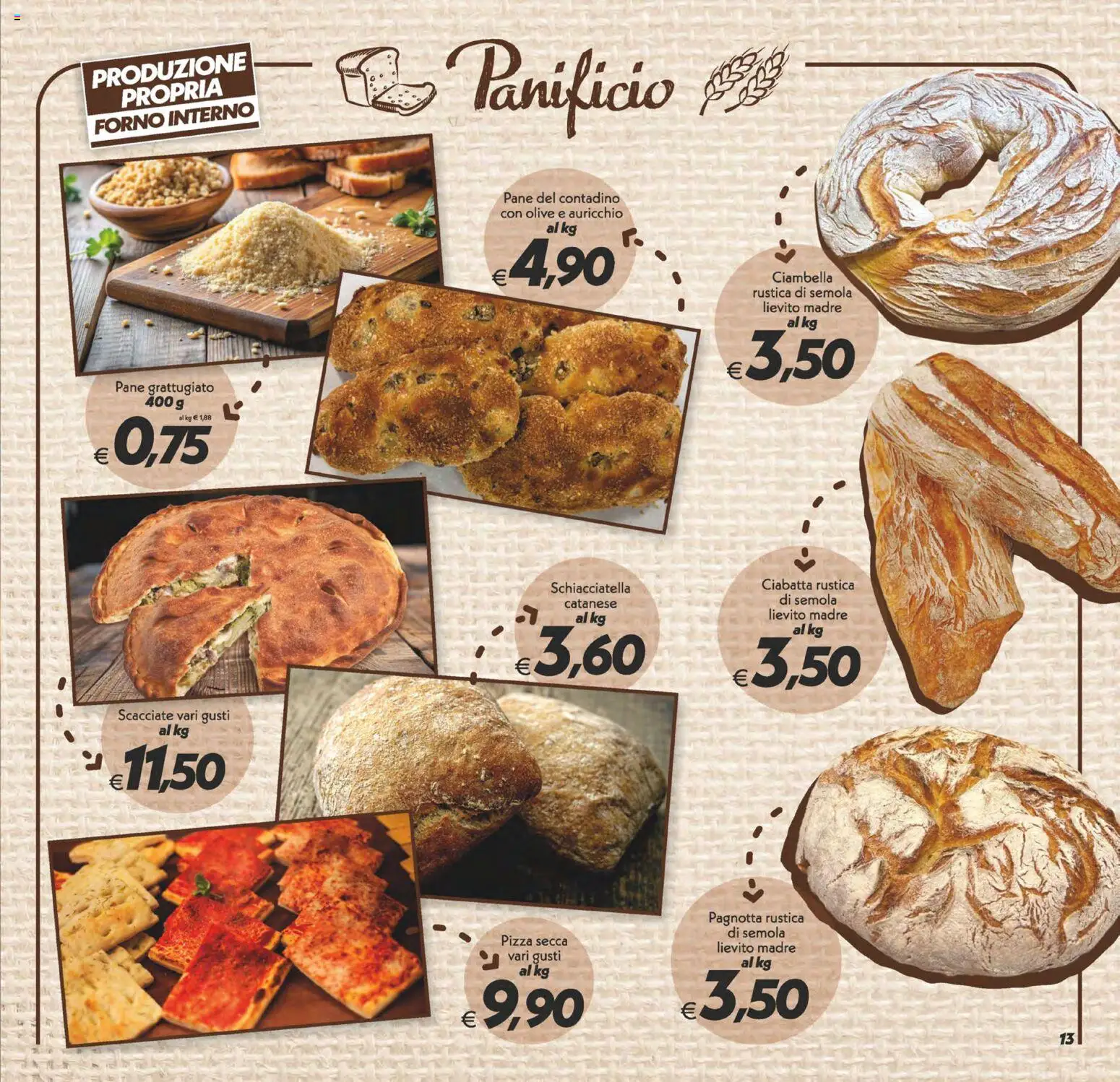 Volantino SuperConveniente del 05.12.2025 | Pagina: 13 | Prodotti: Pane, Pizza, Olive, Forno