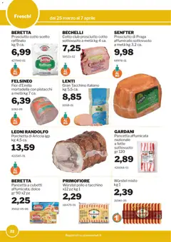 Anteprima del volantino Sogegross volantino valido a partire dal 25.03.2026 | Pagina: 22 | Prodotti: Pollo, Wurstel, Mortadella, Pistacchi