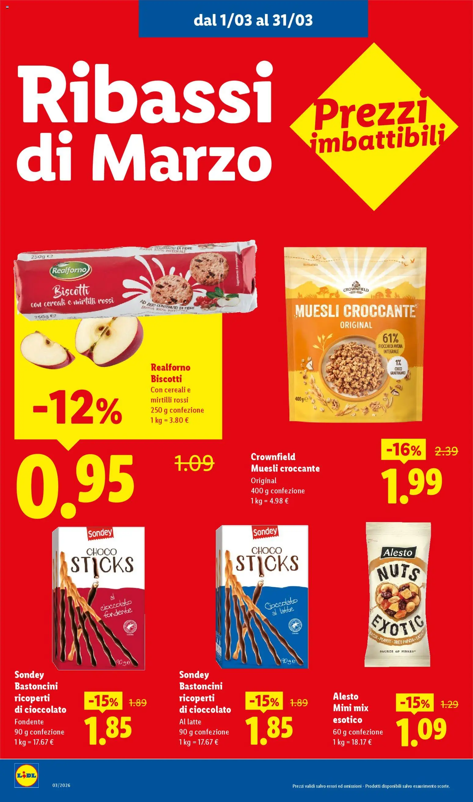 Volantino Lidl del 01.03.2026 | Pagina: 10 | Prodotti: Muesli, Fiocchi, Mirtilli, Cocco