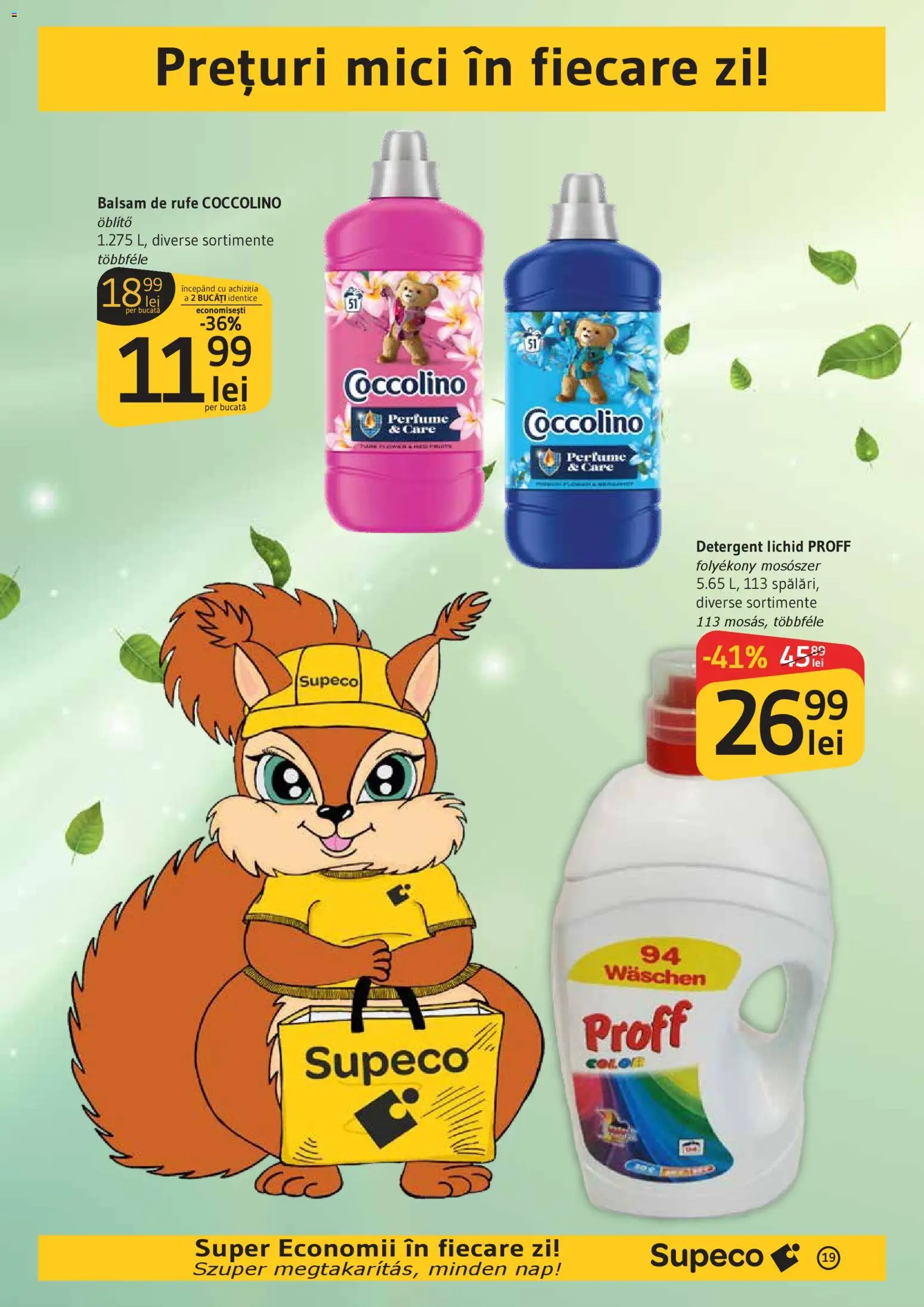 Noul catalog Supeco – valabil de la 30.04.2026 | Pagină: 19 | Produse: Mici, Balsam, Detergent, Balsam de rufe