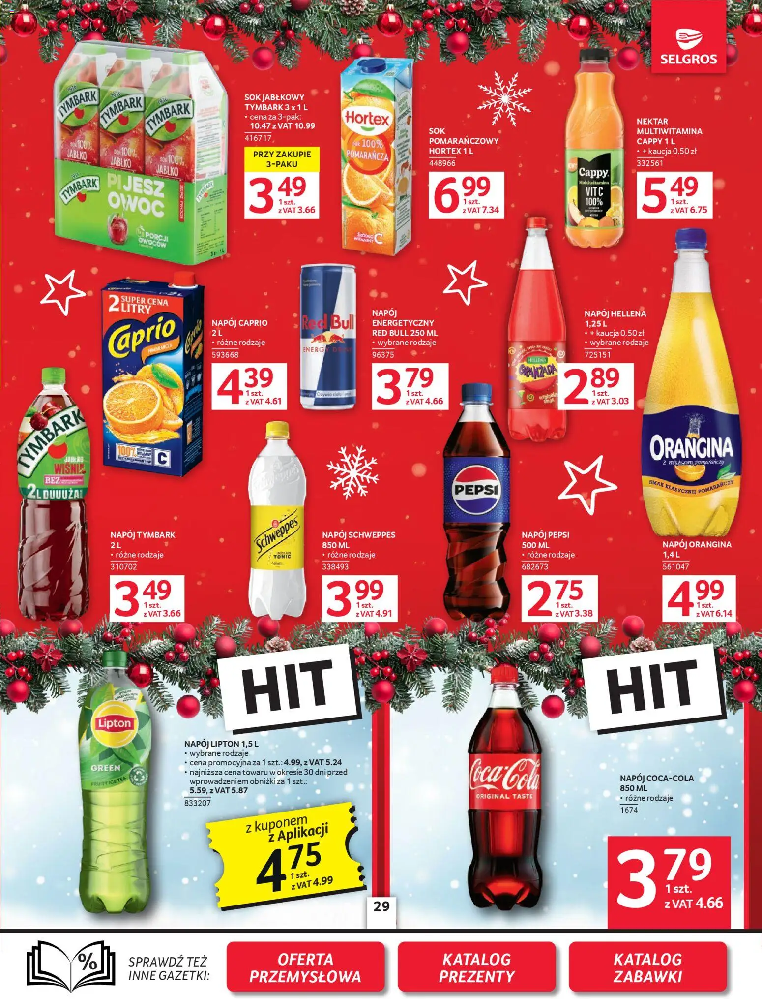 Selgros cash&carry Gazetka od 04.12.2025 | Strona: 29 | Produkty: Ice Tea, Sok jabłkowy, Pepsi, Sok