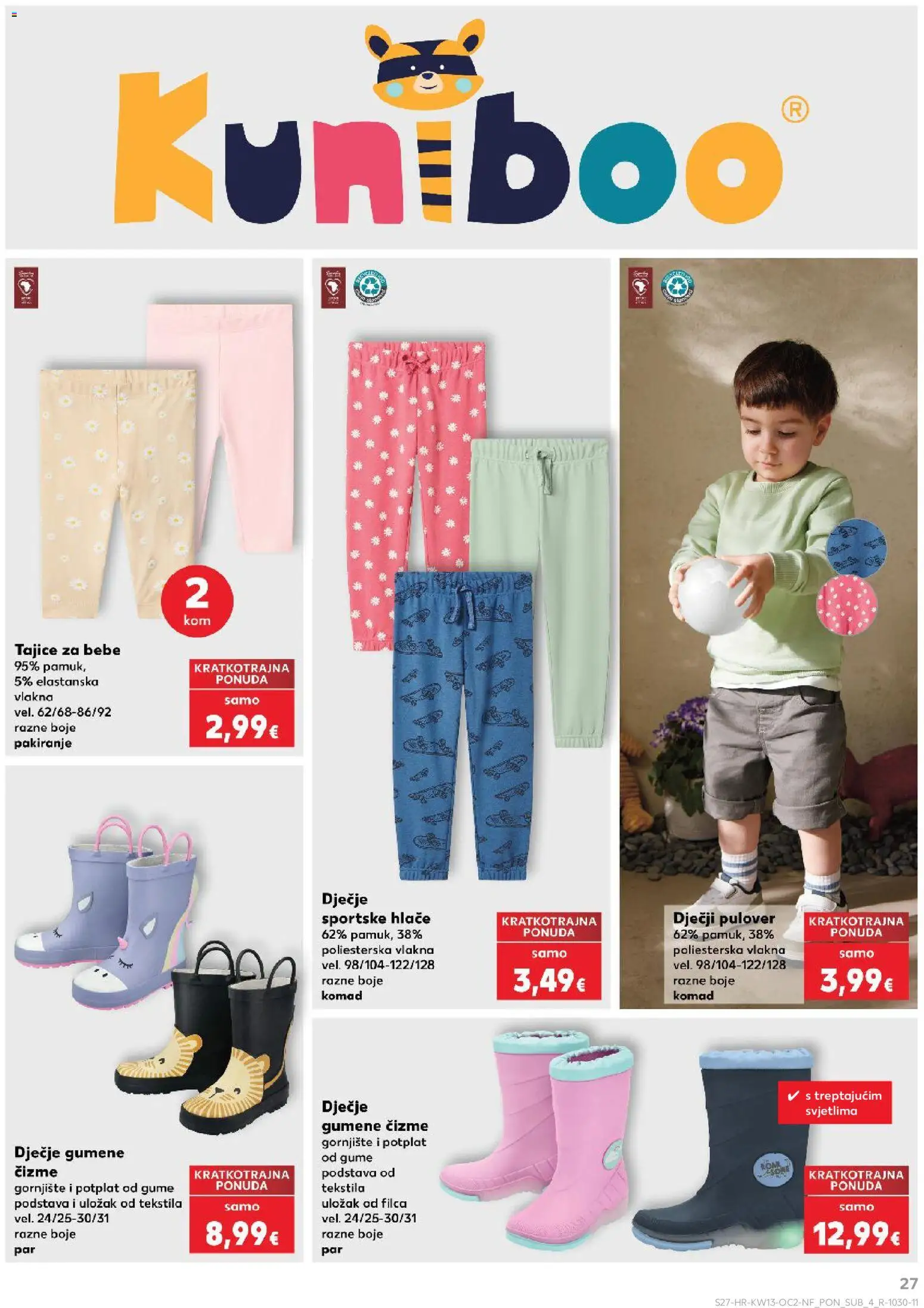 Kaufland katalog | vrijedi od 25.03.2026 | Stranica: 27 | Proizvodi: Hlače, Tajice, Čizme, Gumene čizme