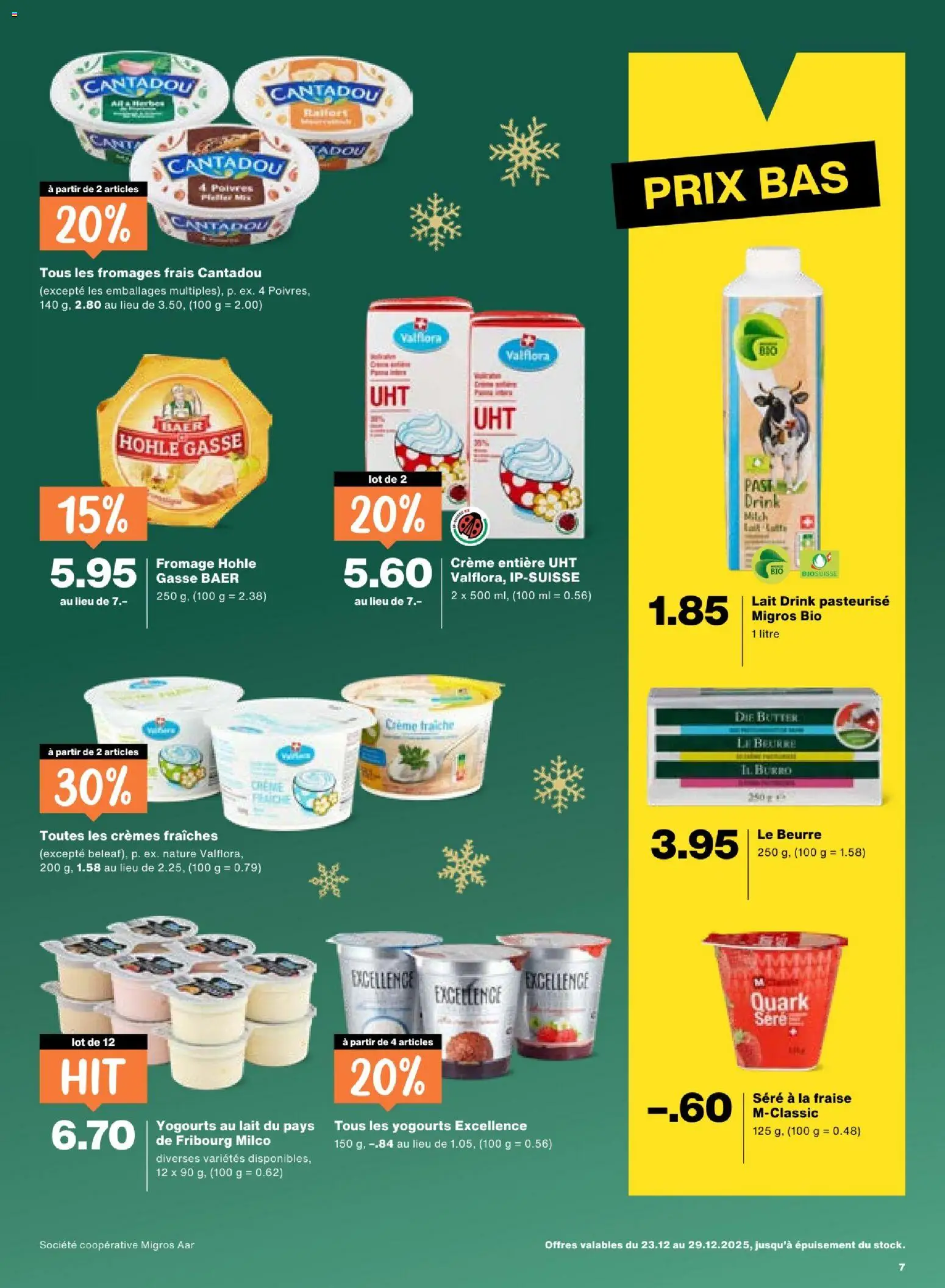 Migros Aktionen FR – gültig ab 23.12.2025 | Seite: 7 | Produkte: Quark, Butter, Creme