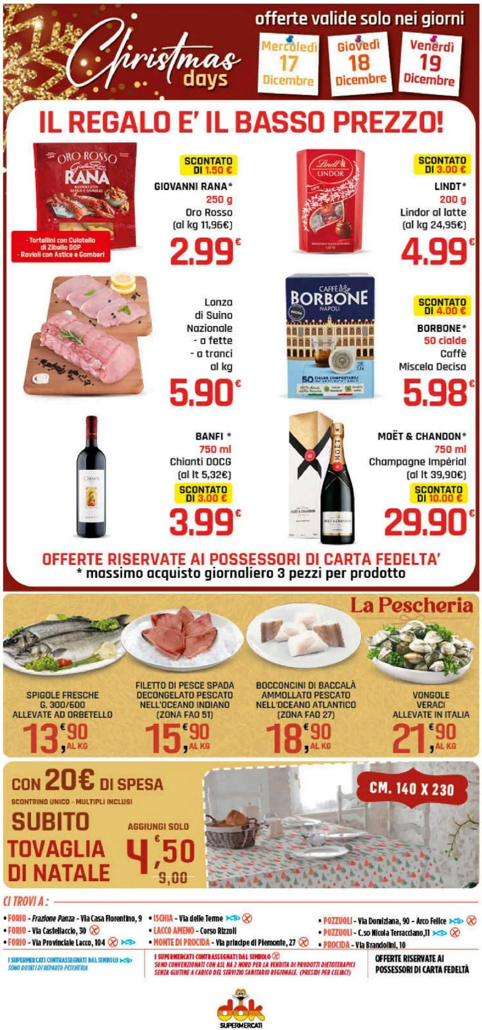 Volantino DOK del 16.12.2025 | Pagina: 17 | Prodotti: Caffè, Pesce, Gamberi, Suino