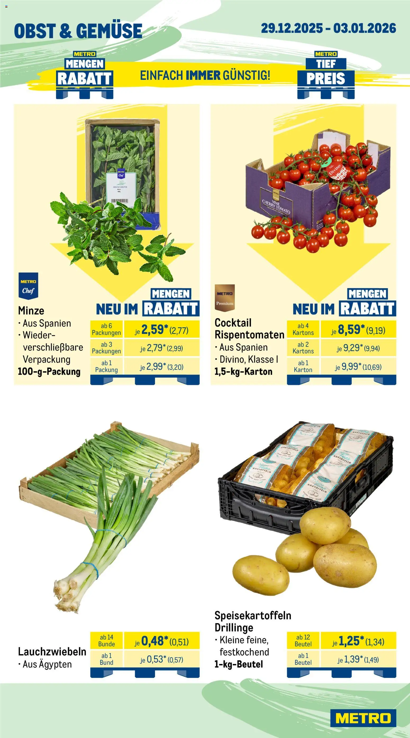 Metro Prospekt 	 – gültig ab 29.12.2025 | Seite: 8 | Produkte: Kartoffeln, Gemüse, Obst
