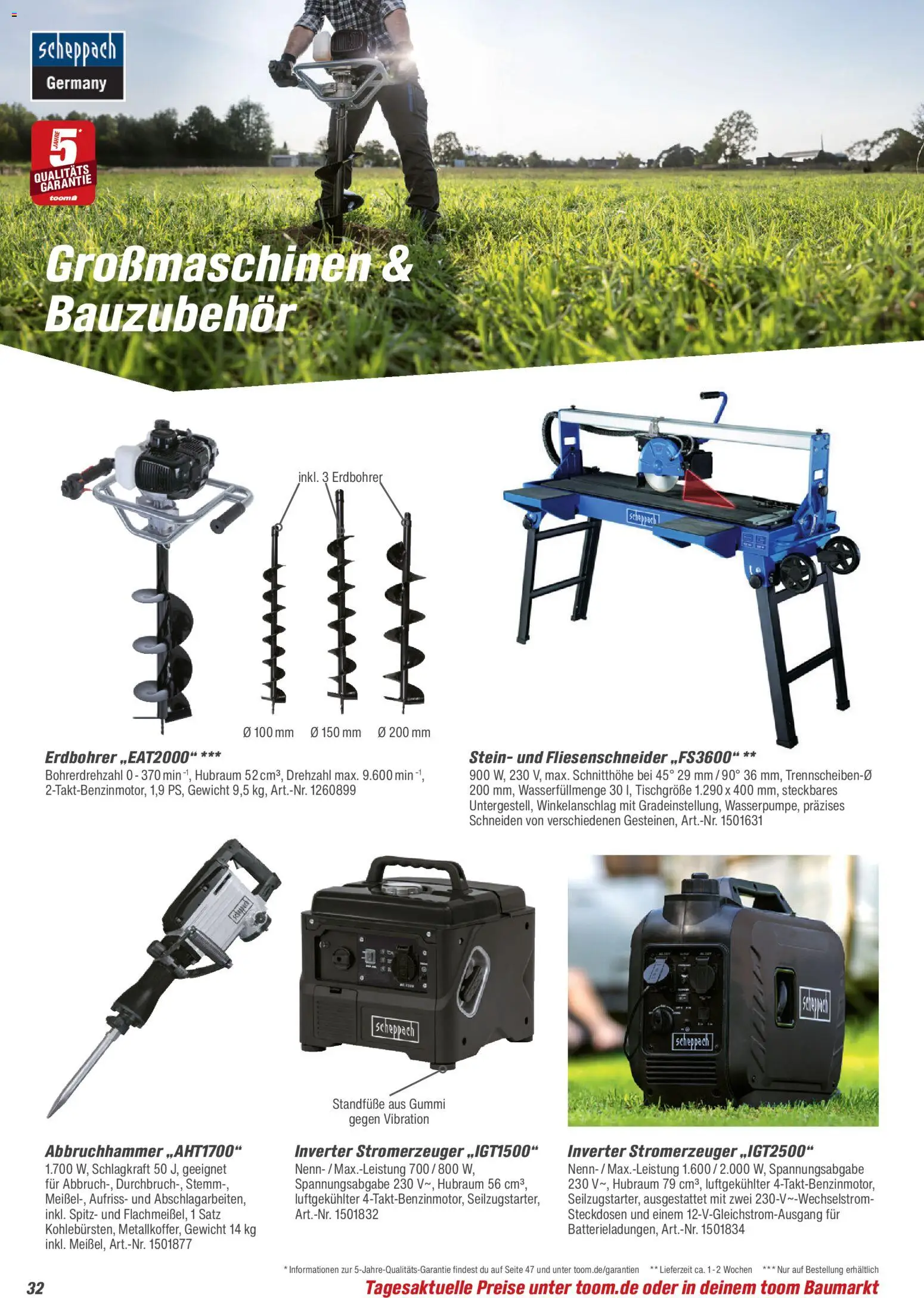 Toom Baumarkt Maschinen & Werkstatt 2026 – gültig ab 01.01.2026 | Seite: 32 | Produkte: Gewicht
