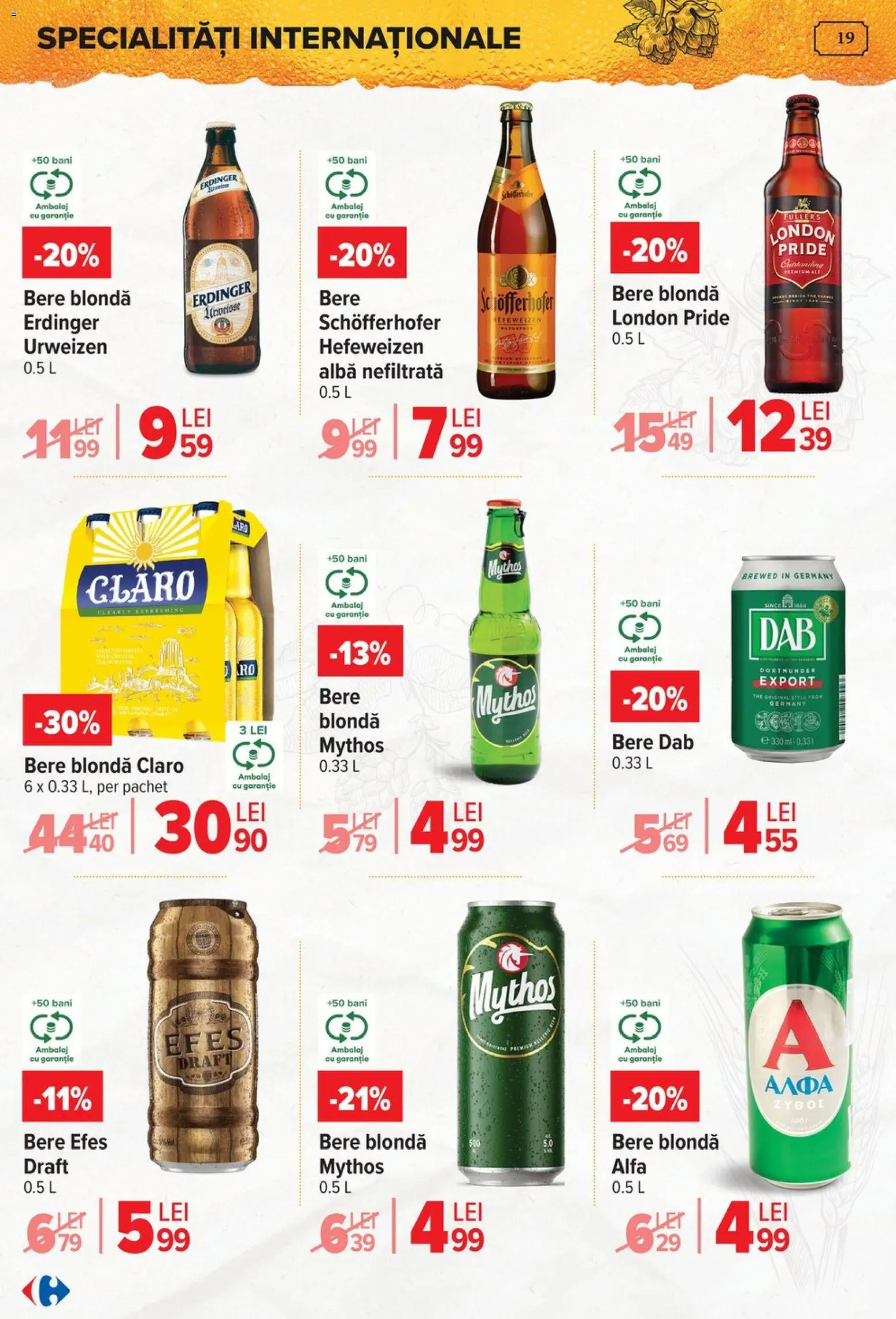 Noul catalog Carrefour – valabil de la 15.04.2026 | Pagină: 19 | Produse: Delgeç, Bere