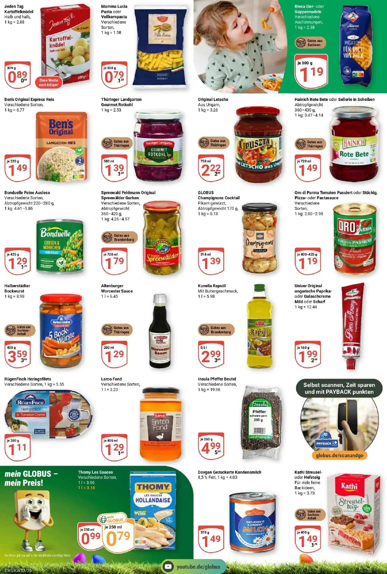 Globus prospekt Zwickau	 – gültig ab 23.03.2026 | Seite: 5 | Produkte: Bockwurst, Rapsöl, Pasta, Gurken