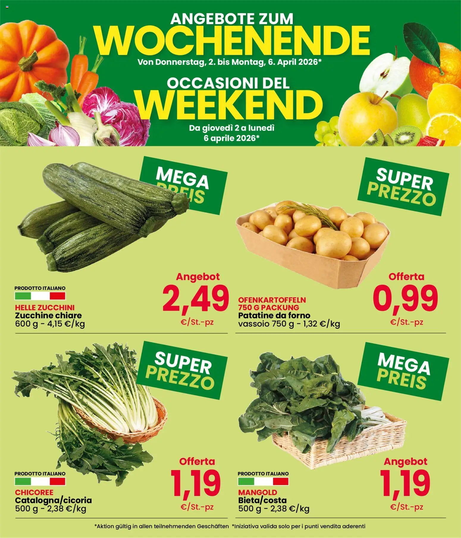 Volantino Despar del 02.04.2026 | Pagina: 3 | Prodotti: Patatine, Zucchine, Forno, Vassoio