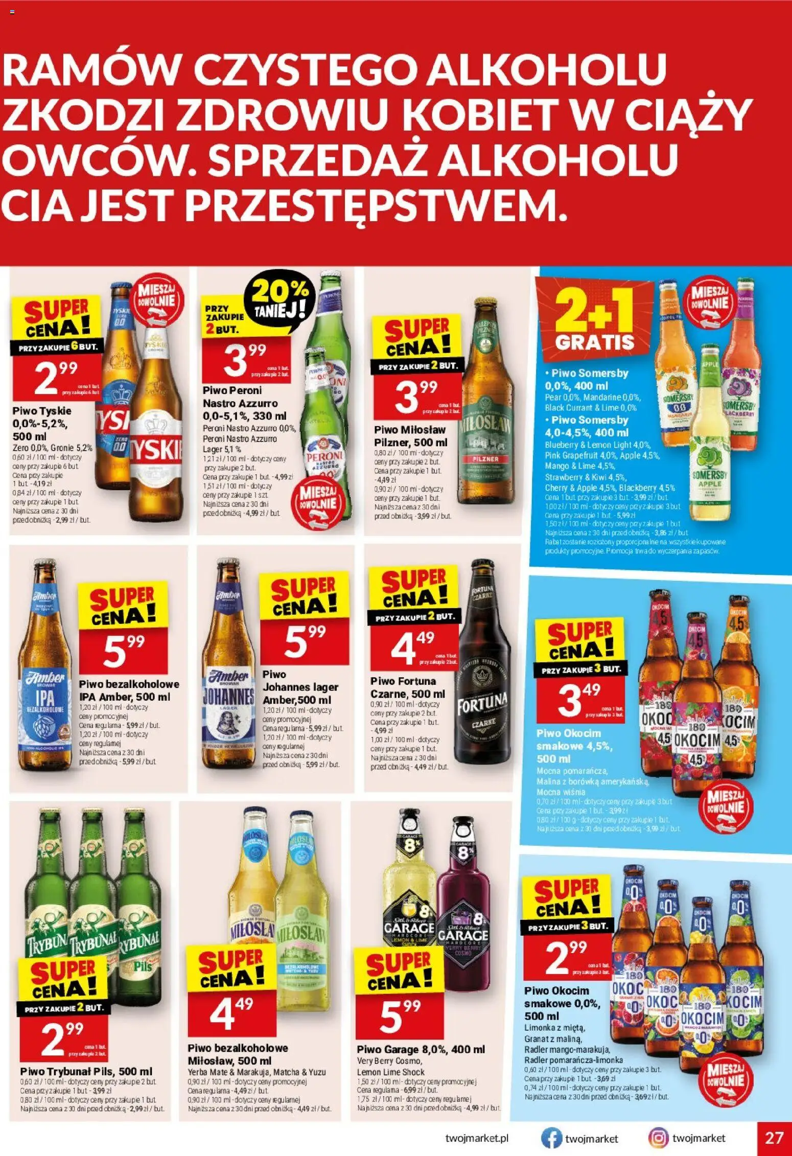 Twój Market gazetka od 08.04.2026 | Strona: 27 | Produkty: Mango, Limonka, Piwo Somersby, Yerba mate