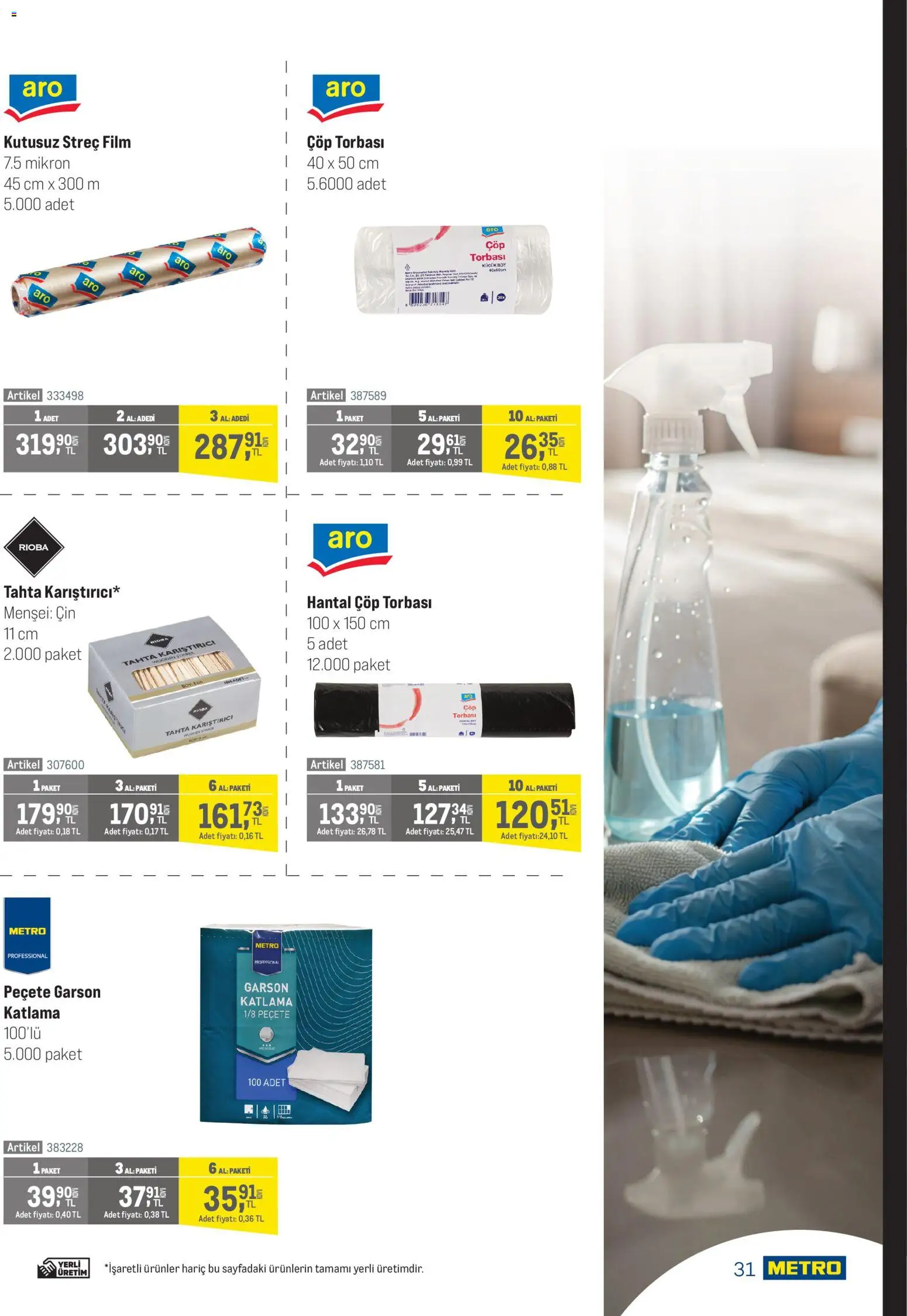 Metro - Şehir Otelleri - 15.04.2026 tarihinden itibaren geçerlidir | Sayfa: 31 | Ürünler: Karıştırıcı, Çöp torbası, Cin