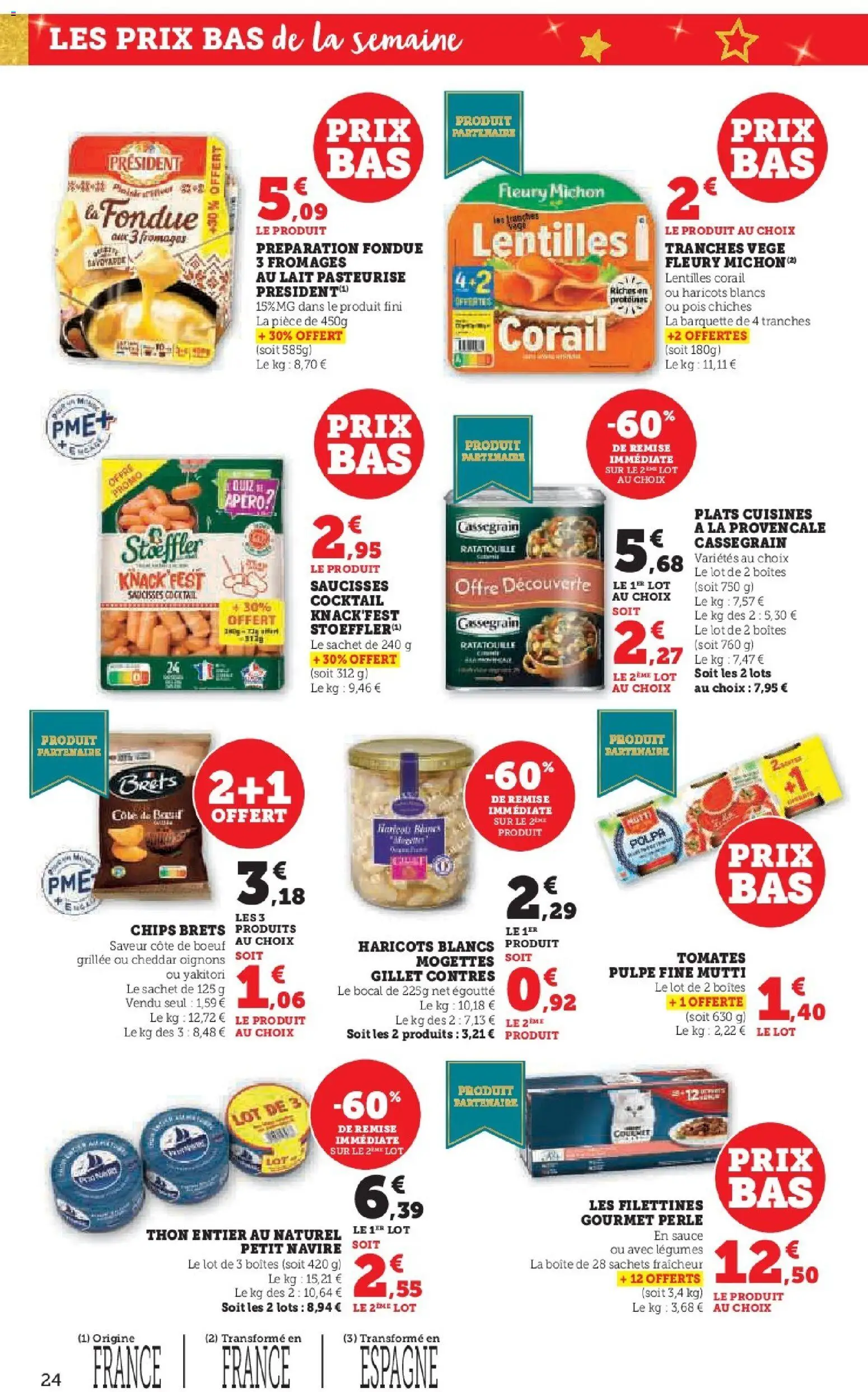 {H1} | Page: 24 | Produits: Thon, Lait, Oignons, Cheddar