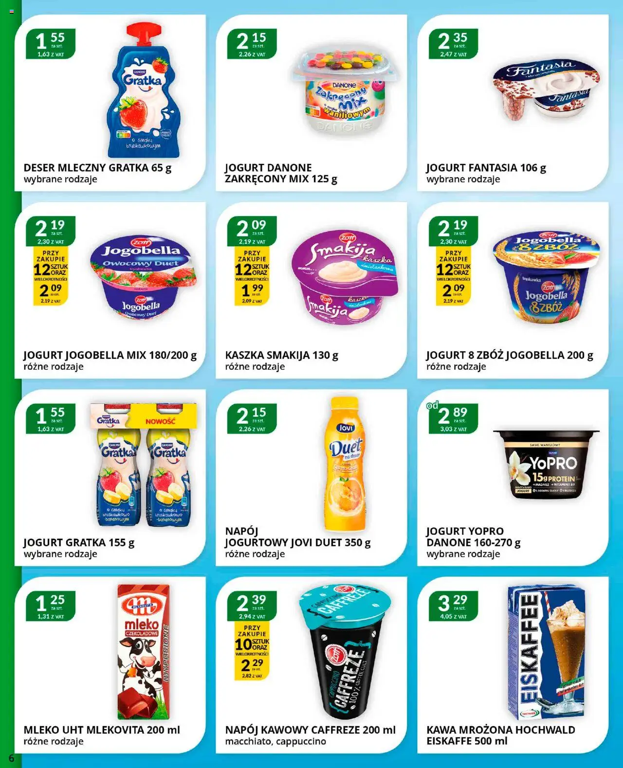 Eurocash Gazetka od 22.09.2025 | Strona: 6 | Produkty: Kawa mrozona, Cappuccino, Jogurt, Kawa