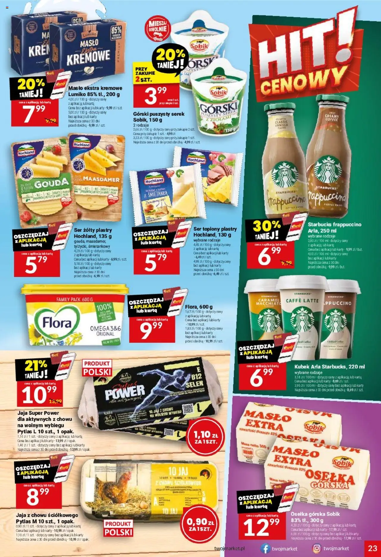 Twój Market Gazetka od 13.08.2025 | Strona: 23 | Produkty: Karta, Ser topiony, Osełka, Jaja