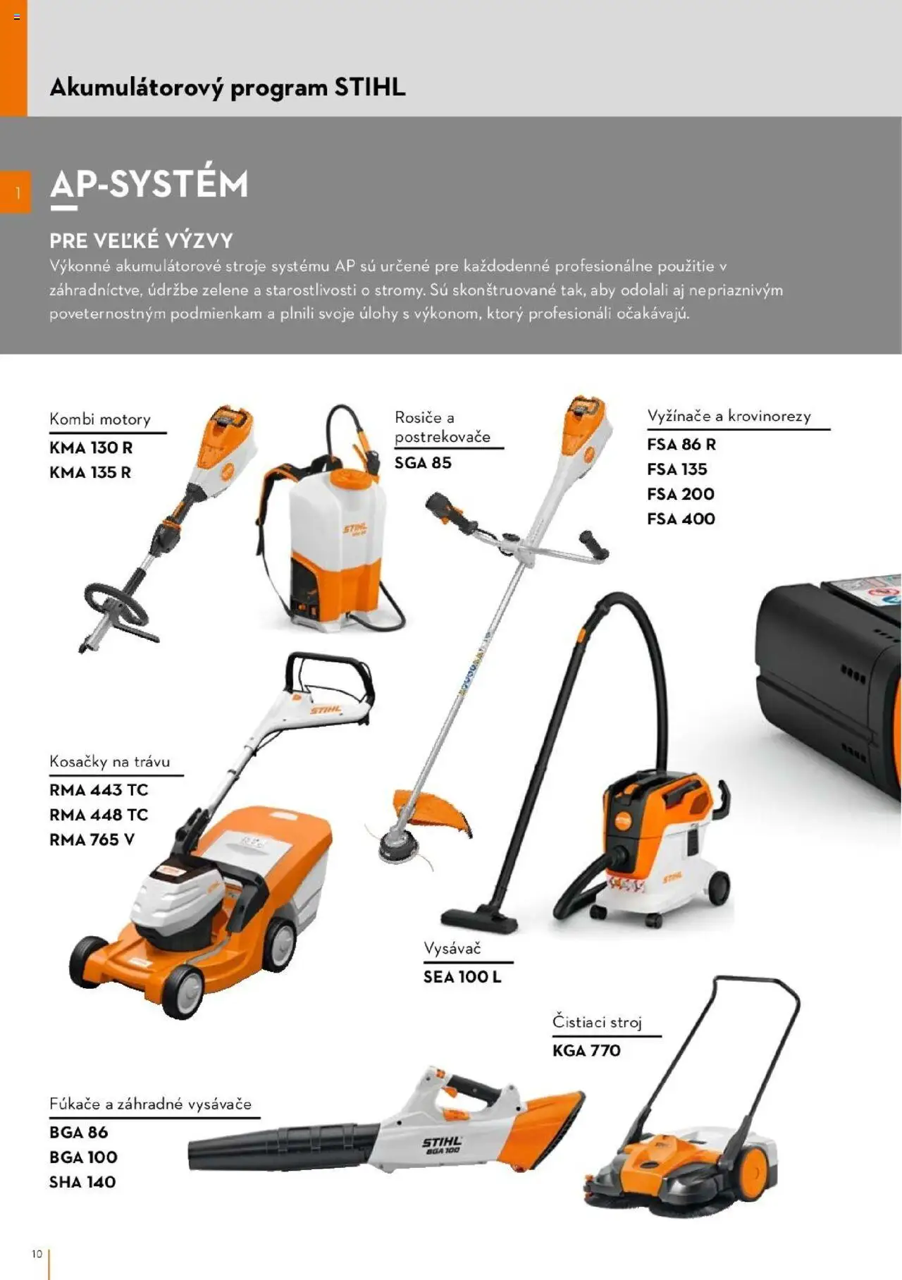 Katalóg STIHL Jar 2025 │ platný od 01.04.2025 | Strana: 10 | Produkty: Vyžínače, Vysávače, Kosačky, Vysávač