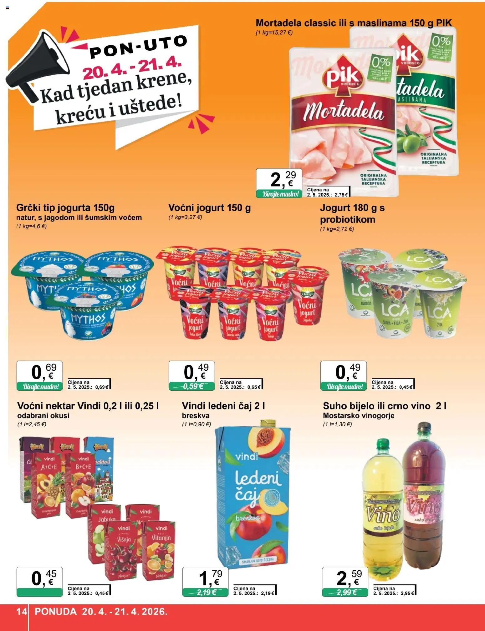 KTC katalog | vrijedi od 15.04.2026 | Stranica: 14 | Proizvodi: Jogurt, Vino, Breskva, Jabuka