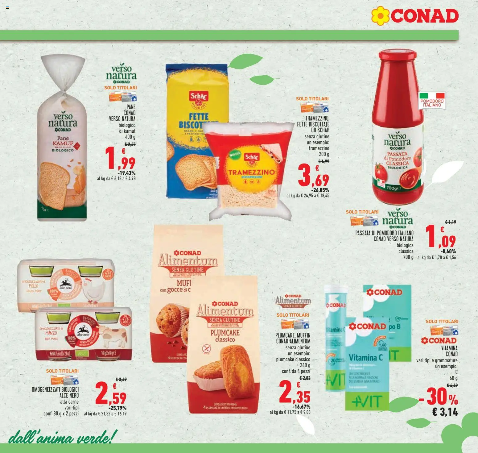 Volantino Conad del 14.01.2026 | Pagina: 19 | Prodotti: Manzo, Muffin, Passata di pomodoro, Tramezzino