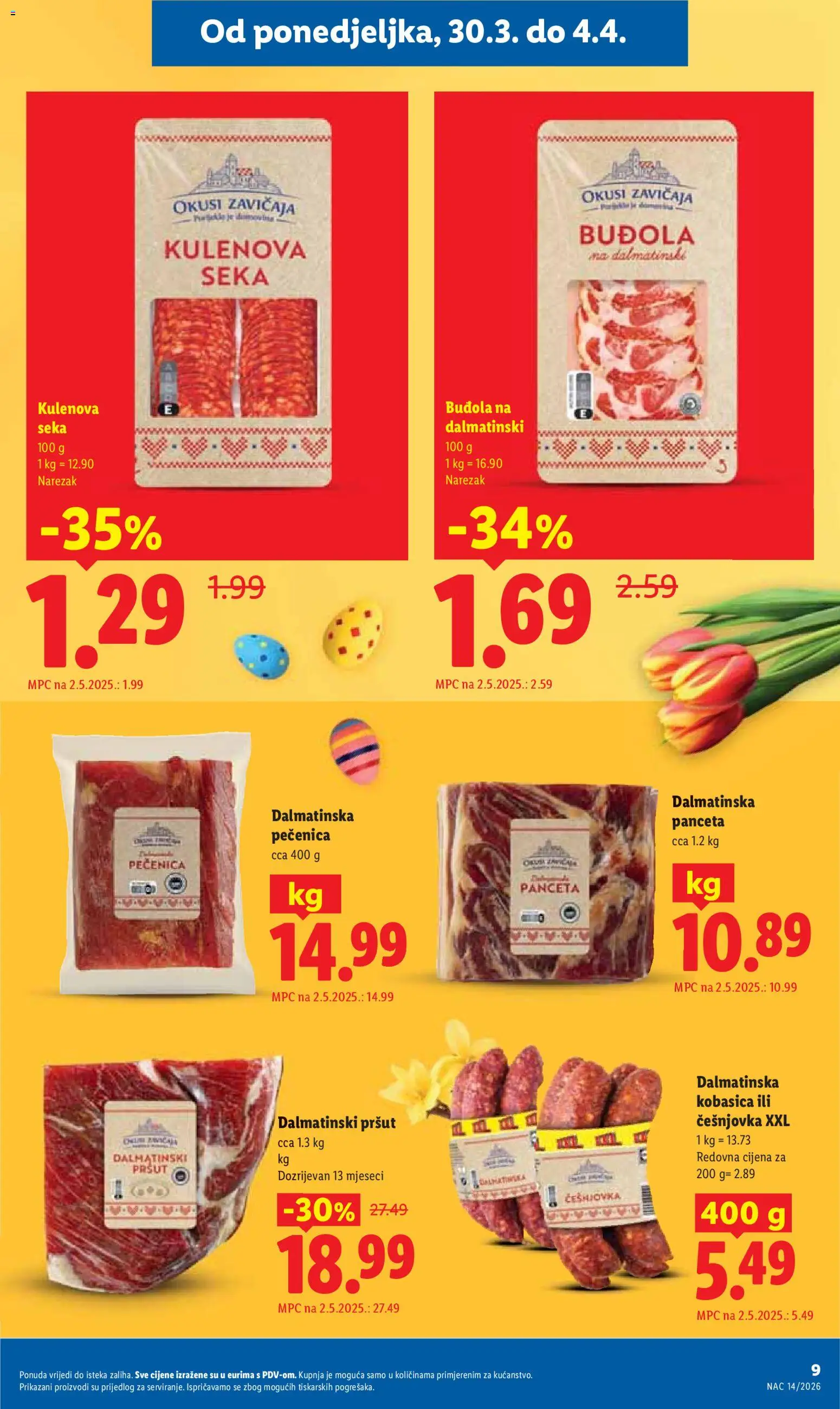 Lidl katalog | vrijedi od 30.03.2026 | Stranica: 9 | Proizvodi: Narezak, Buđola, Kobasica, Panceta