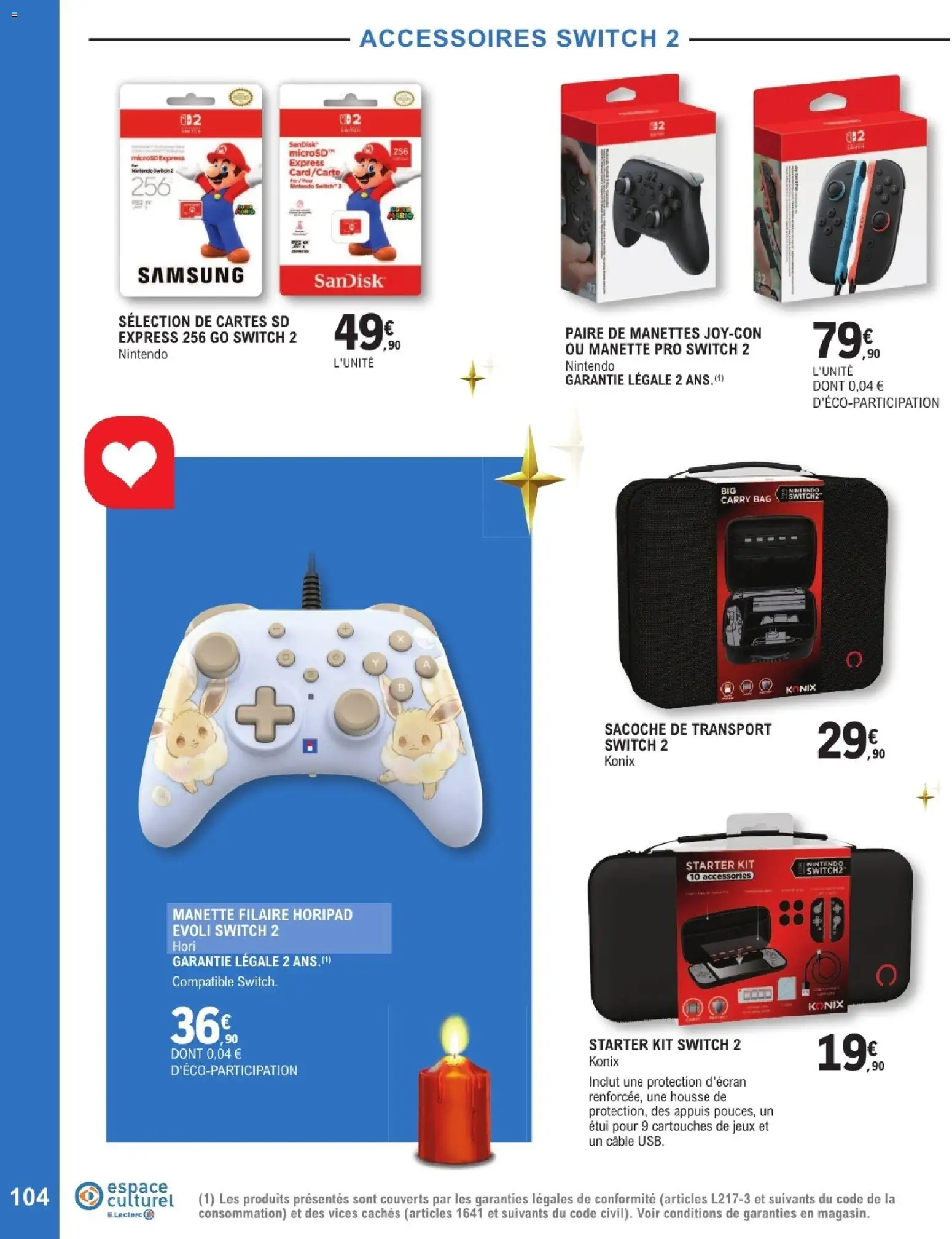 {H1} | Page: 104 | Produits: Câble, Étui, Jeux