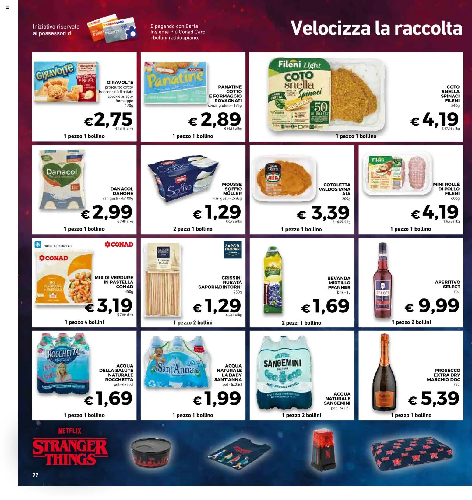 Volantino Conad del 27.12.2025 | Pagina: 22 | Prodotti: Prosecco, Acqua, Formaggio, Aperitivo