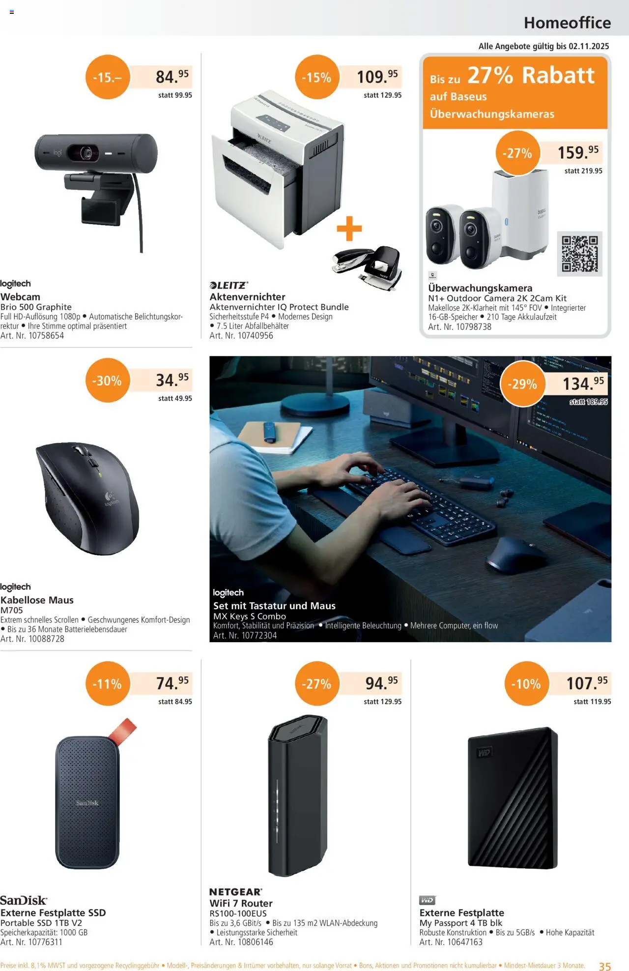 Fust Aktionen – gültig ab 20.10.2025 | Seite: 35 | Produkte: Tastatur, Maus, Aktenvernichter