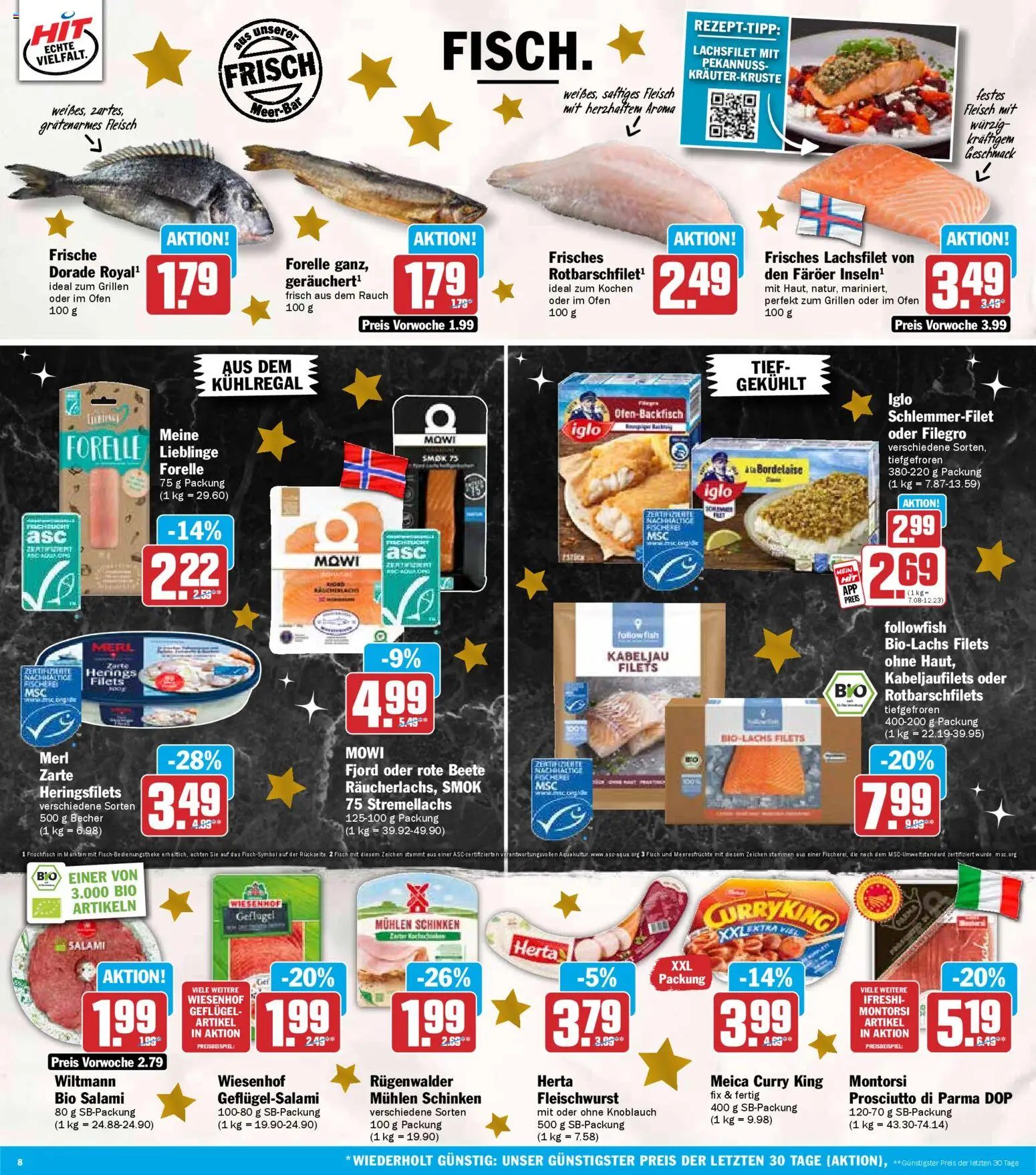 HIT Prospekt Baden-Württemberg – gültig ab 22.12.2025 | Seite: 8 | Produkte: Dorade, Meeresfrüchte, Knoblauch, Rote Beete