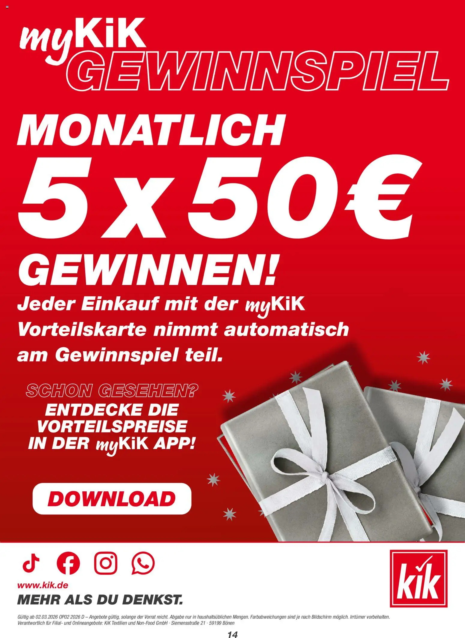Kik Prospekt 	 – gültig ab 02.03.2026 | Seite: 14 | Produkte: Bildschirm