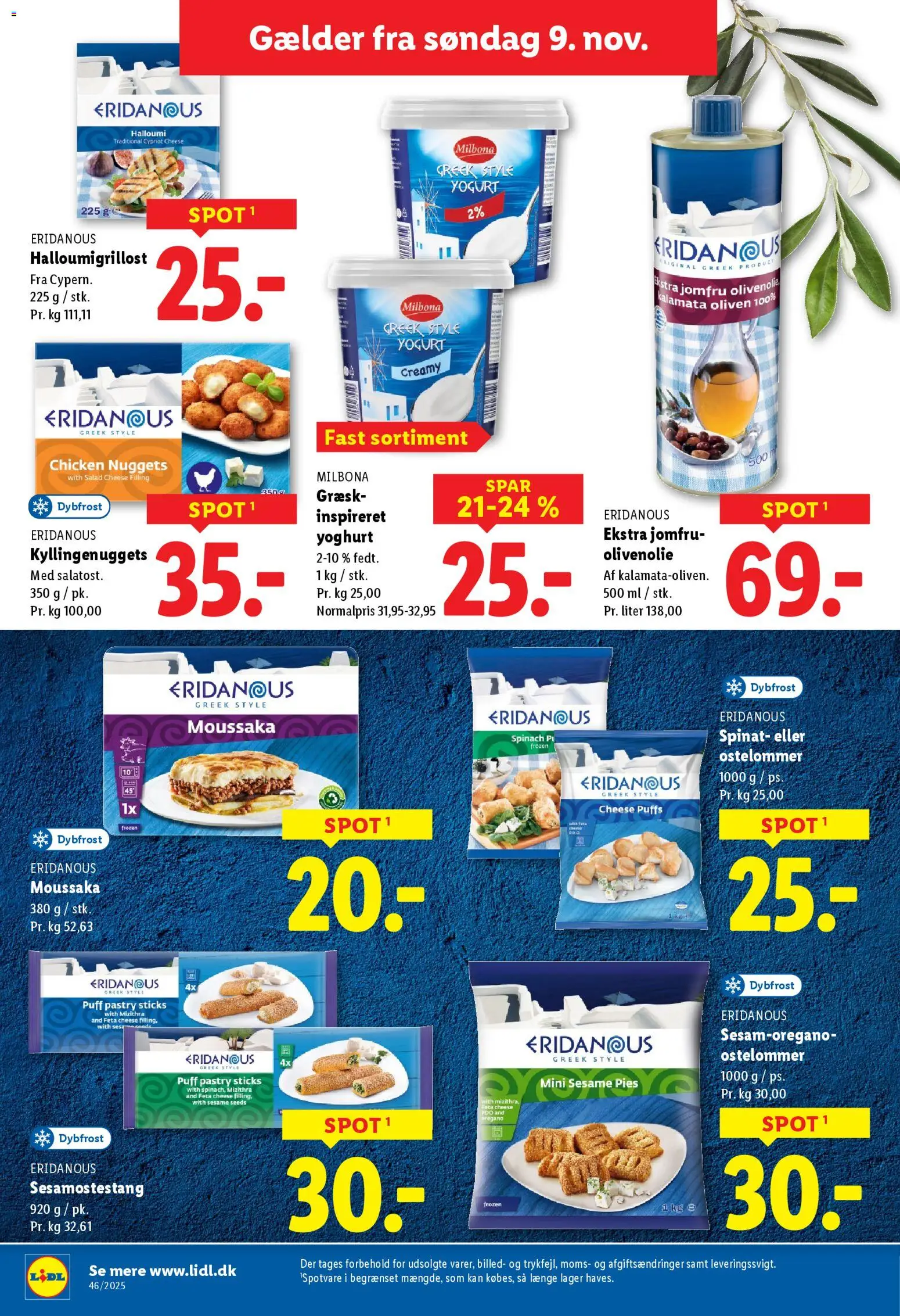 Lidl tilbudsavis – gyldig fra 09.11.2025 | Side: 13 | Produkter: Yoghurt, Nuggets, Olivenolie, Søm